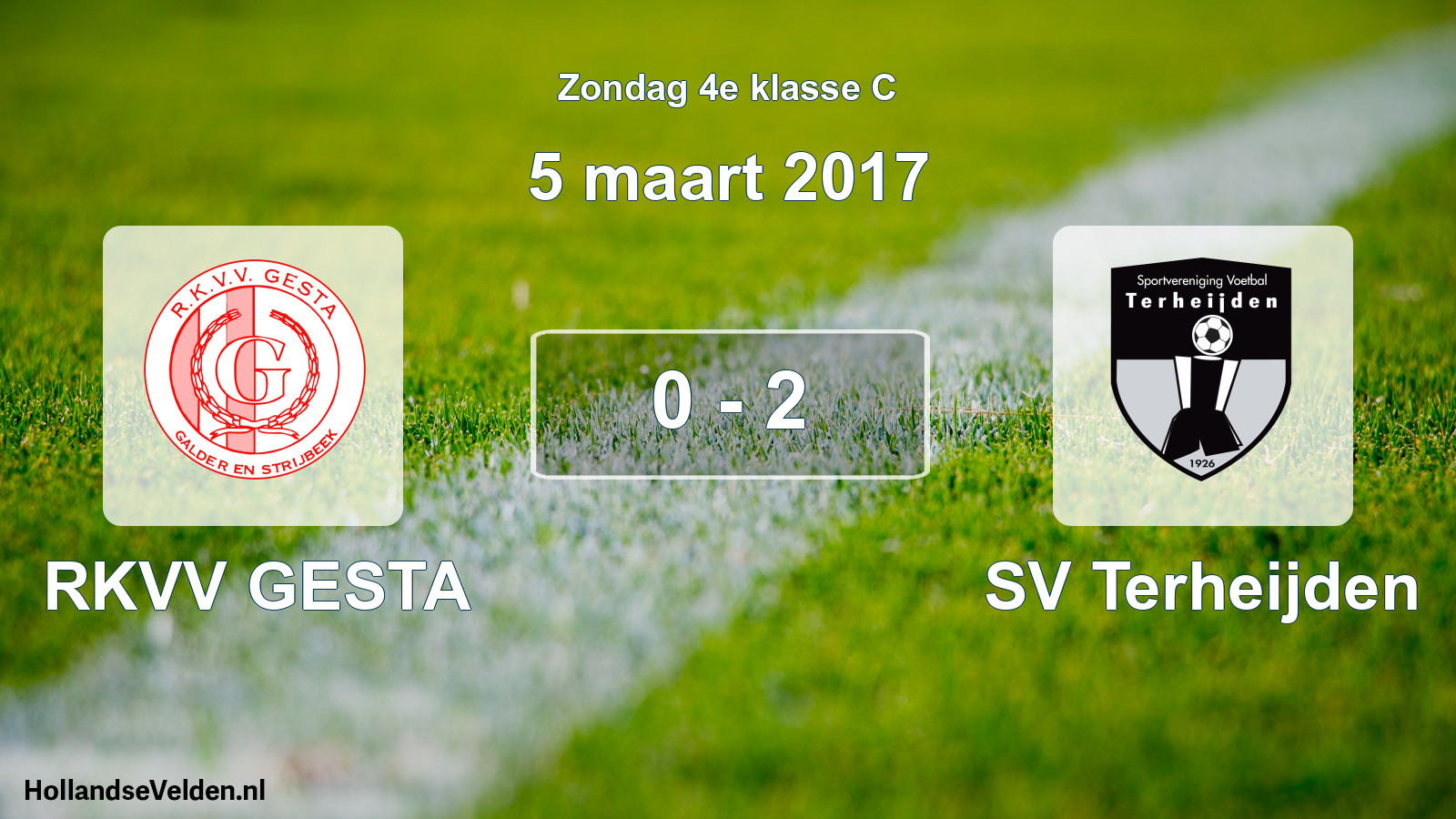 Total number of matches played: RKVV GESTA - SV Terheijden 0 - 2 (5 March 2017)