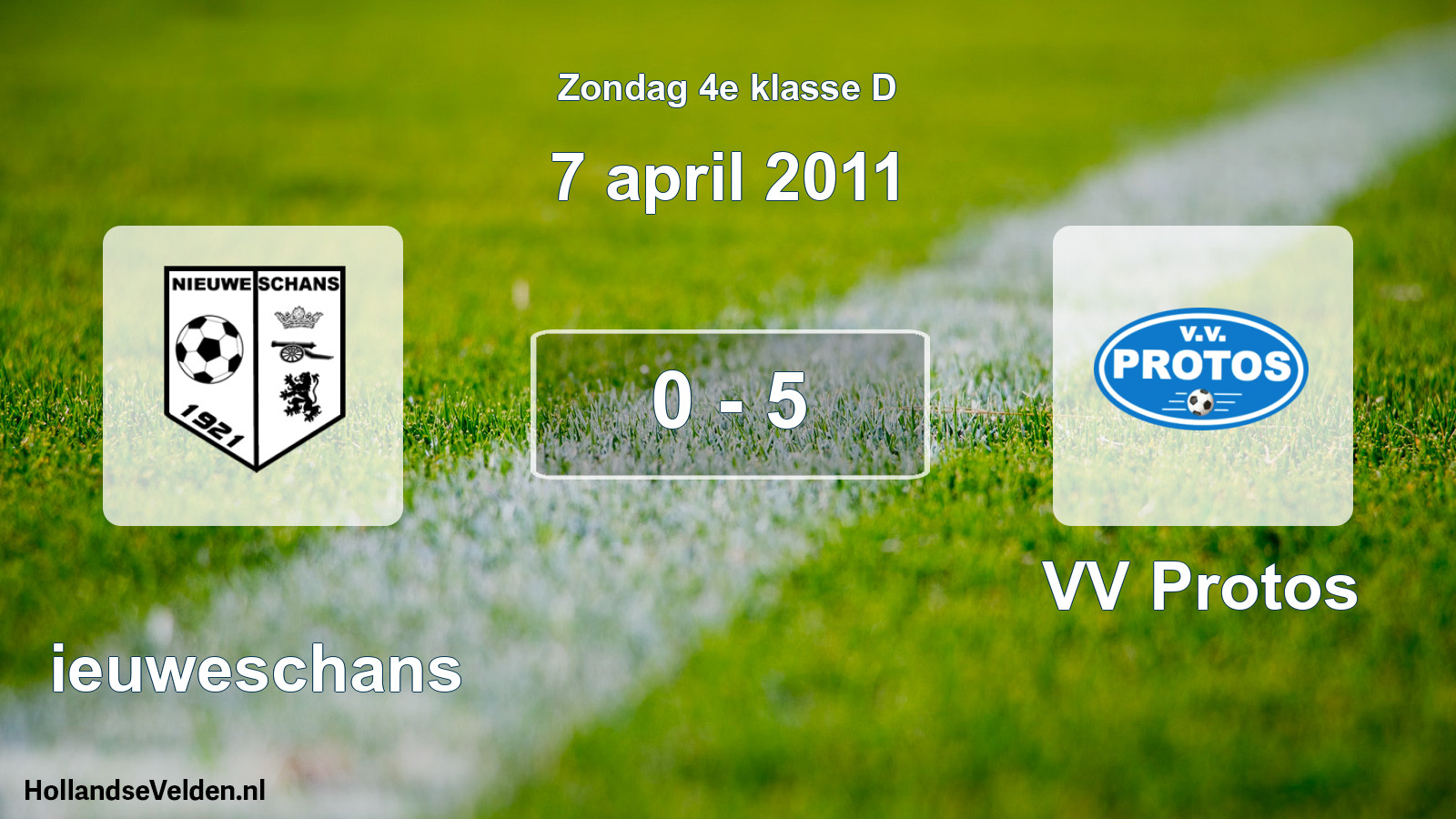 Total number of matches played: Nieuweschans - VV Protos 0 - 5 (7 April 2011)
