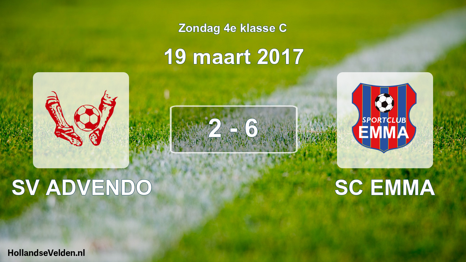 Total number of matches played: SV ADVENDO - SC EMMA 2 - 6 (19 March 2017)