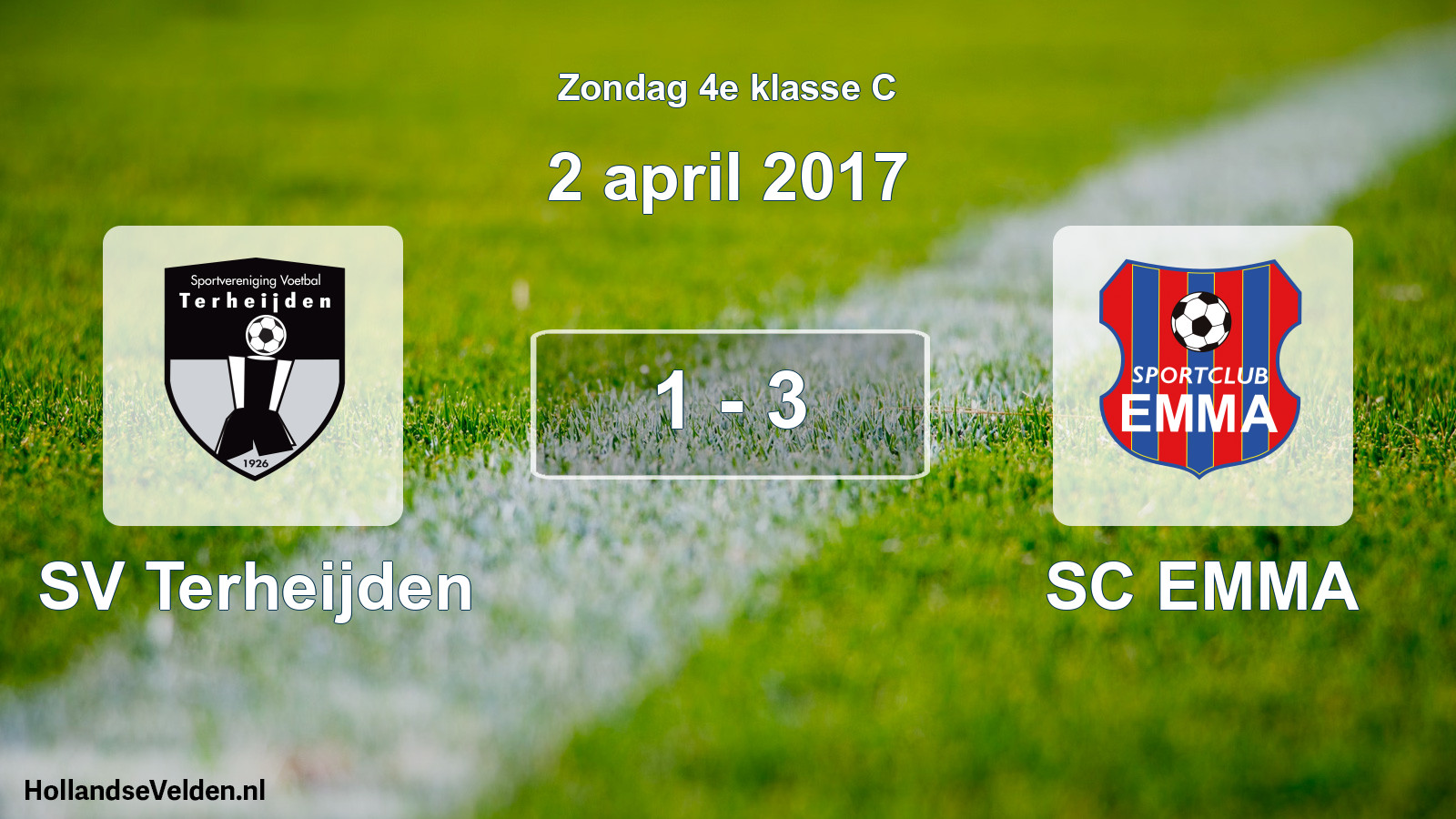 Total number of matches played: SV Terheijden - SC EMMA 1 - 3 (2 April 2017)