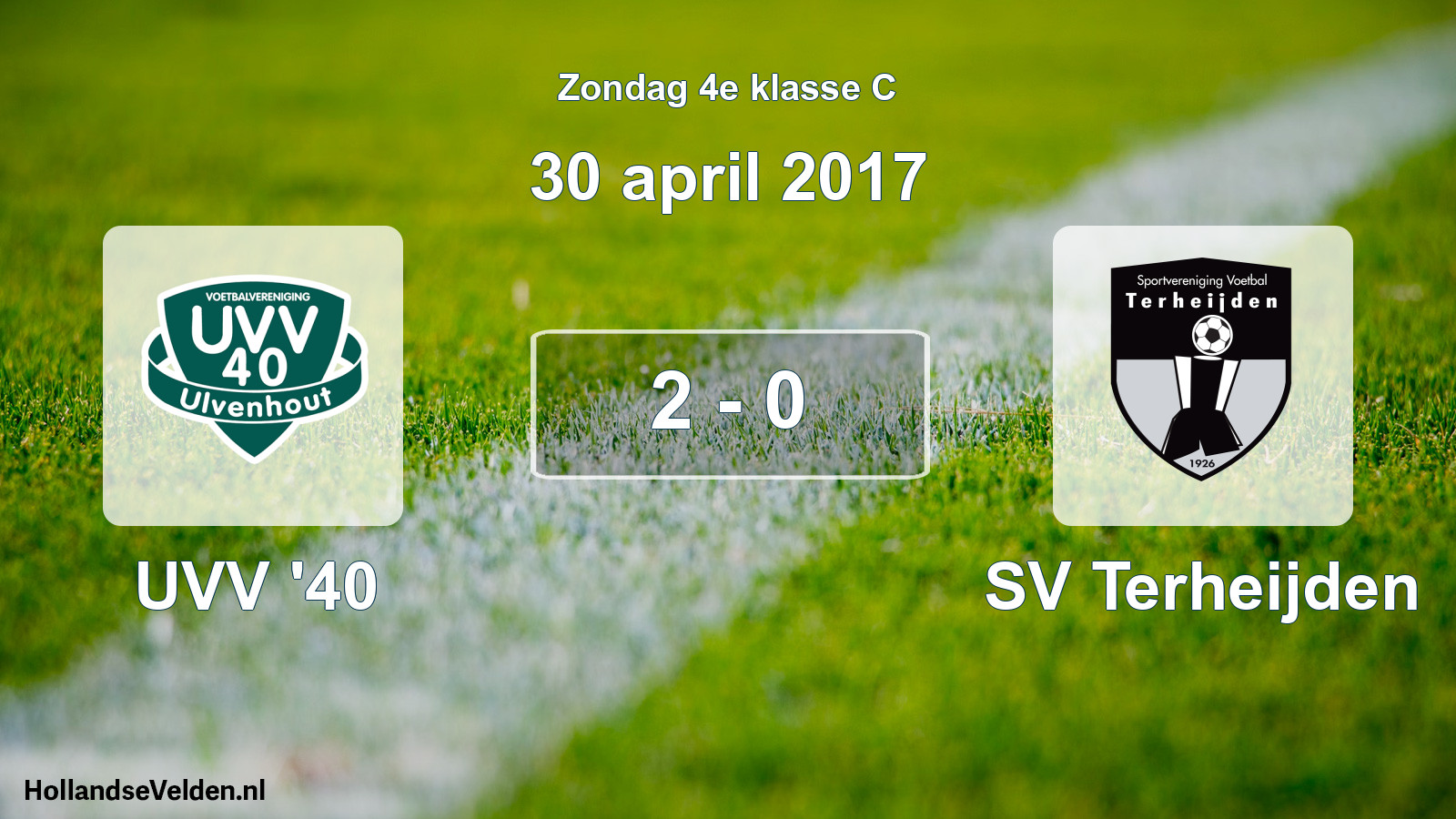 Total number of matches played: UVV '40 - SV Terheijden 2 - 0 (30 April 2017)