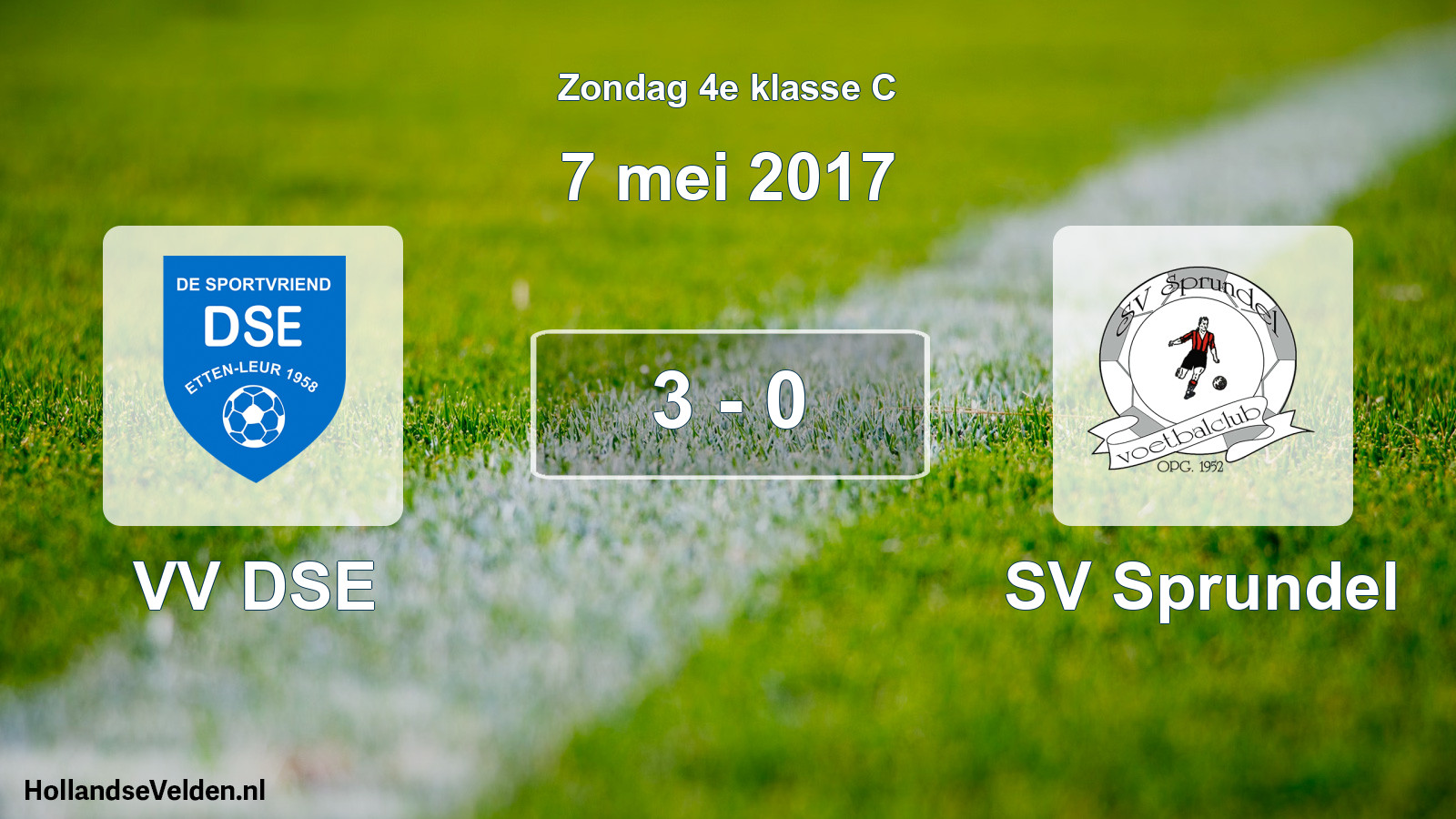 Total number of matches played: VV DSE - SV Sprundel 3 - 0 (7 May 2017)