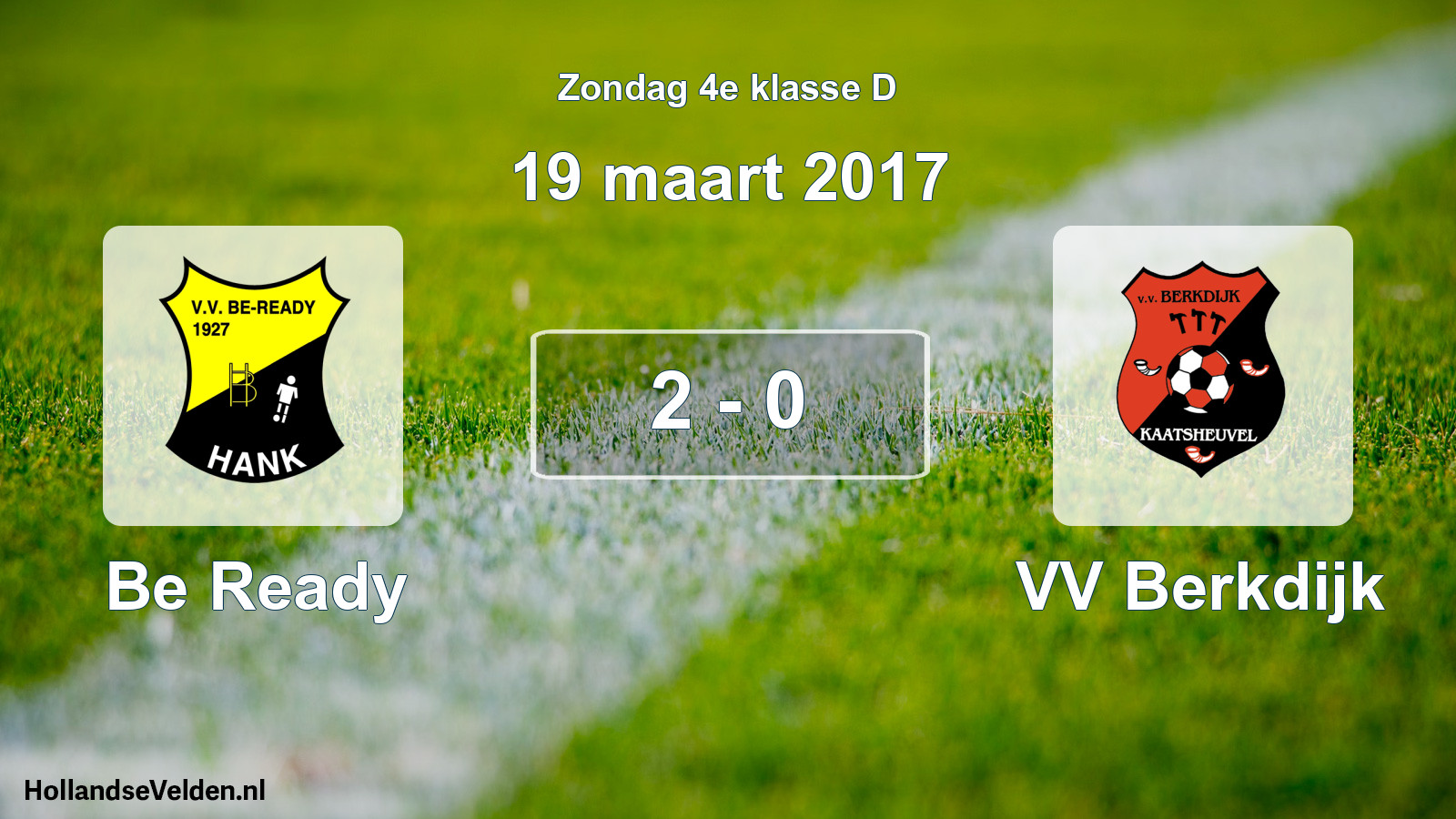 Total number of matches played: Be Ready - VV Berkdijk 2 - 0 (19 March 2017)