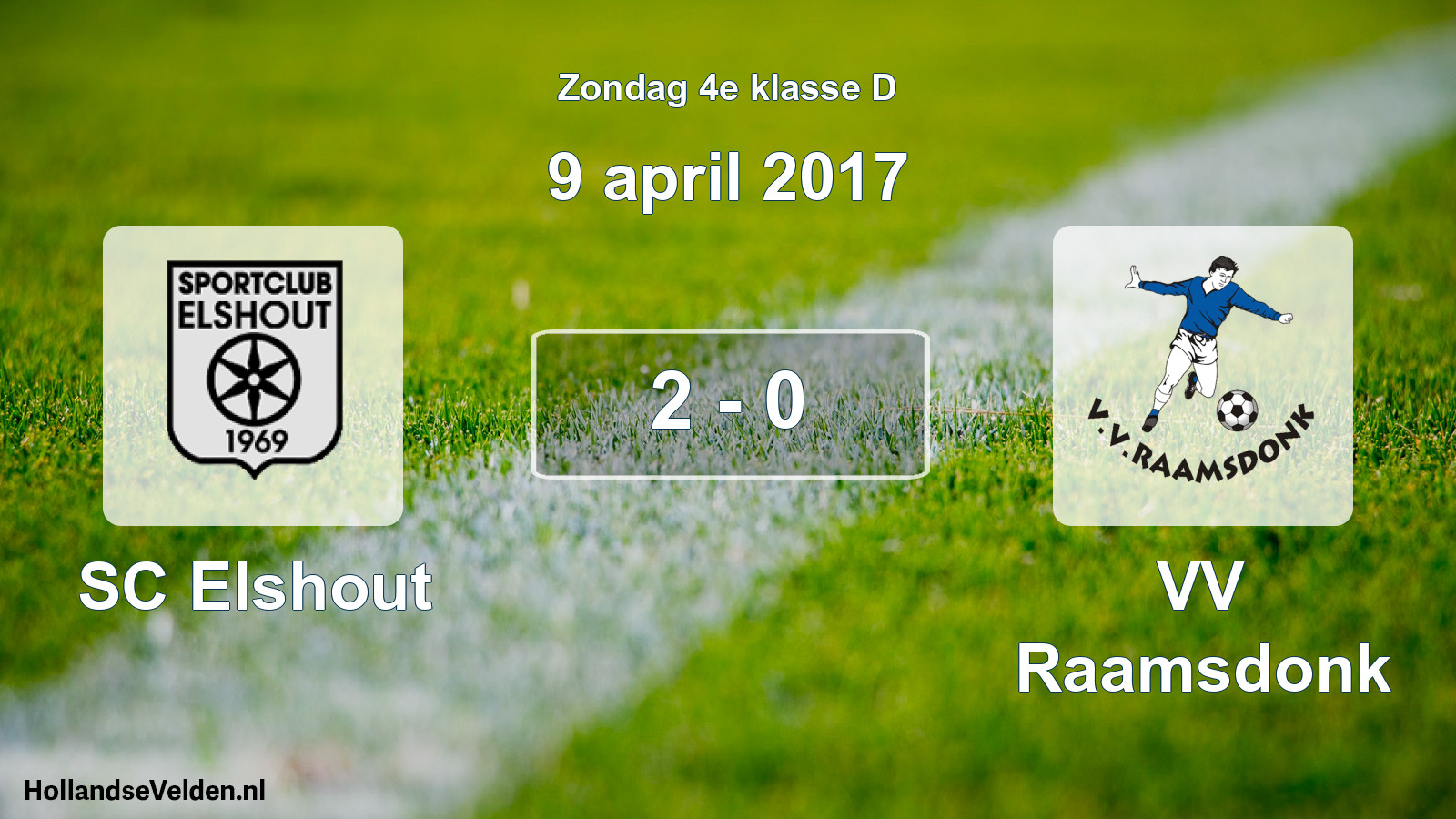 Total number of matches played: SC Elshout - VV Raamsdonk 2 - 0 (9 April 2017)
