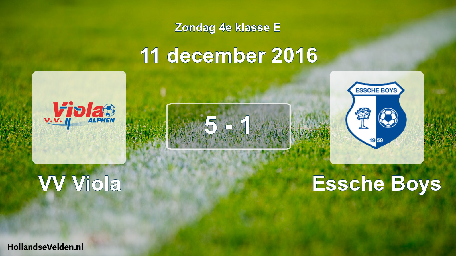 Total number of matches played: VV Viola - Essche Boys 5 - 1 (11 December 2016)