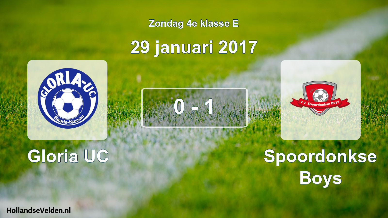 Total number of matches played: Gloria UC - Spoordonkse Boys 0 - 1 (29 January 2017)