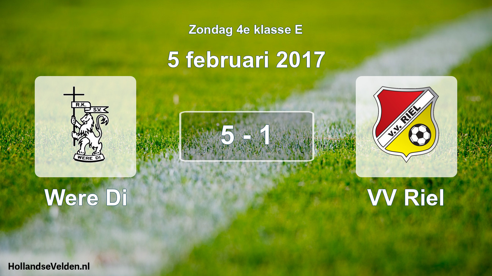 Total number of matches played: Were Di - VV Riel 5 - 1 (5 February 2017)