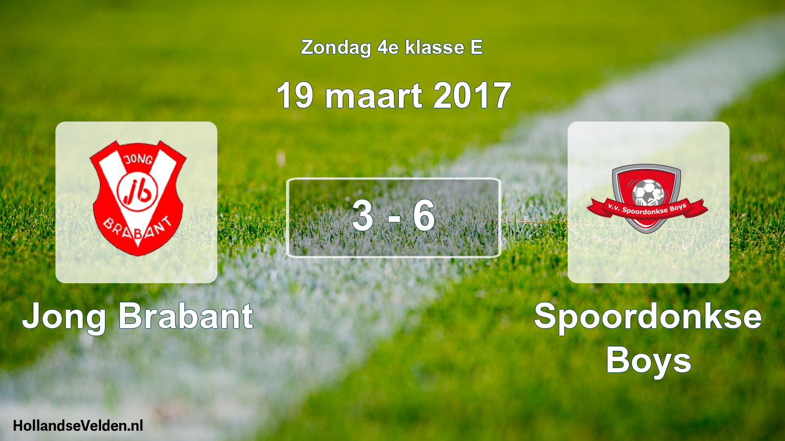 Total number of matches played: Jong Brabant - Spoordonkse Boys 3 - 6 (19 March 2017)