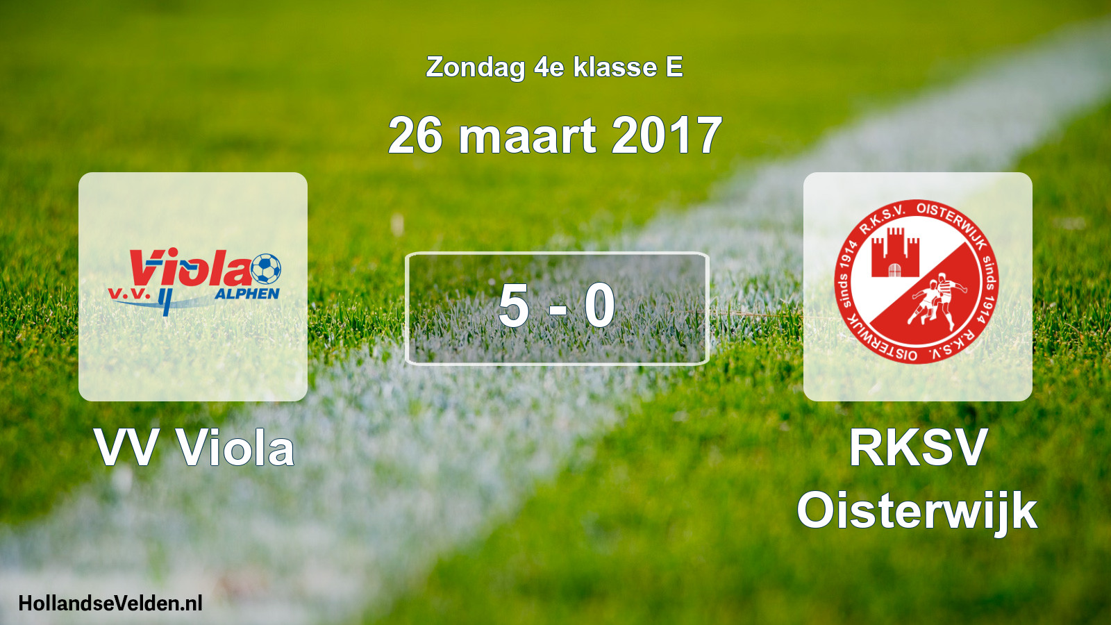 Total number of matches played: VV Viola - RKSV Oisterwijk 5 - 0 (26 March 2017)