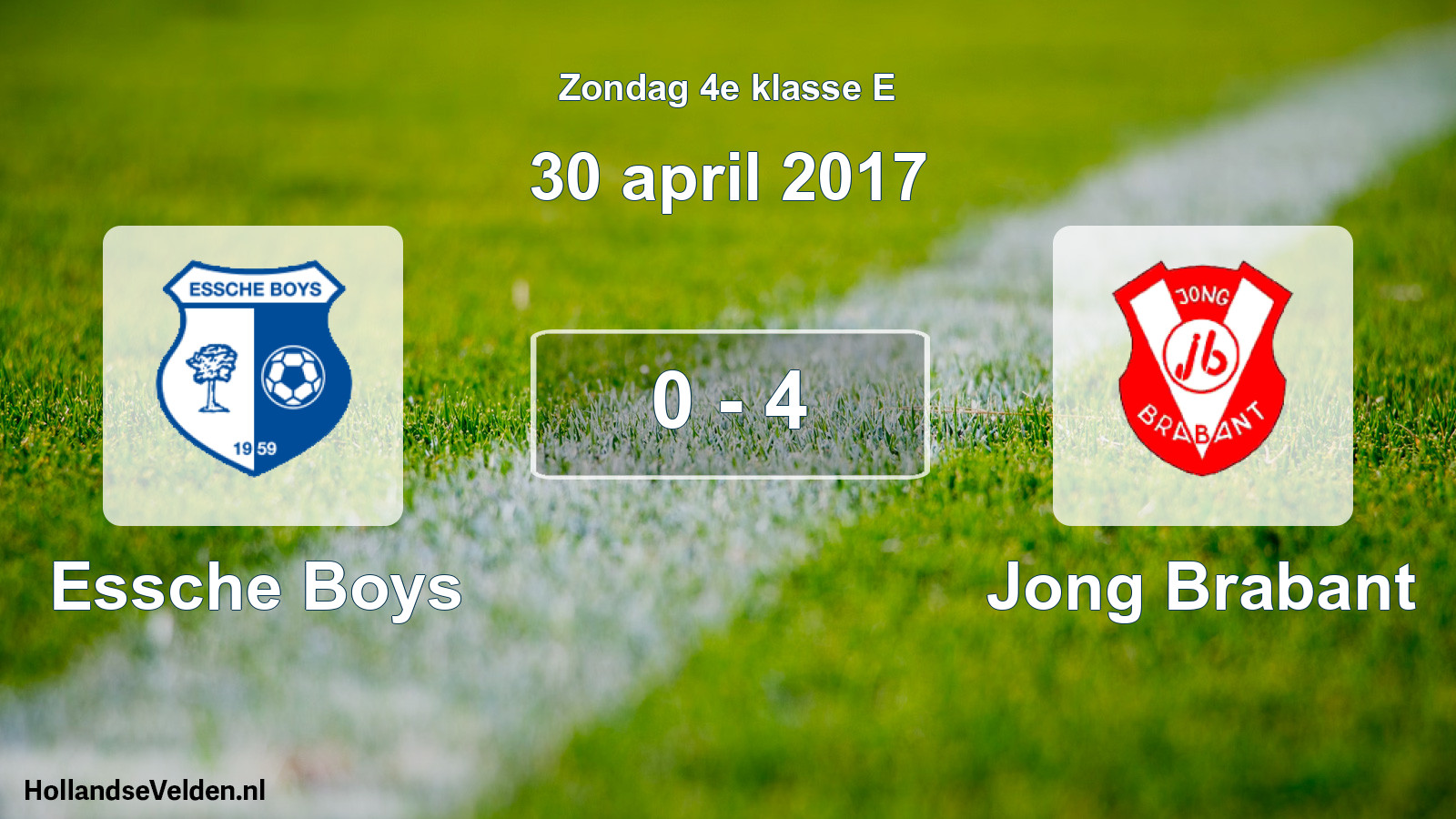 Total number of matches played: Essche Boys - Jong Brabant 0 - 4 (30 April 2017)