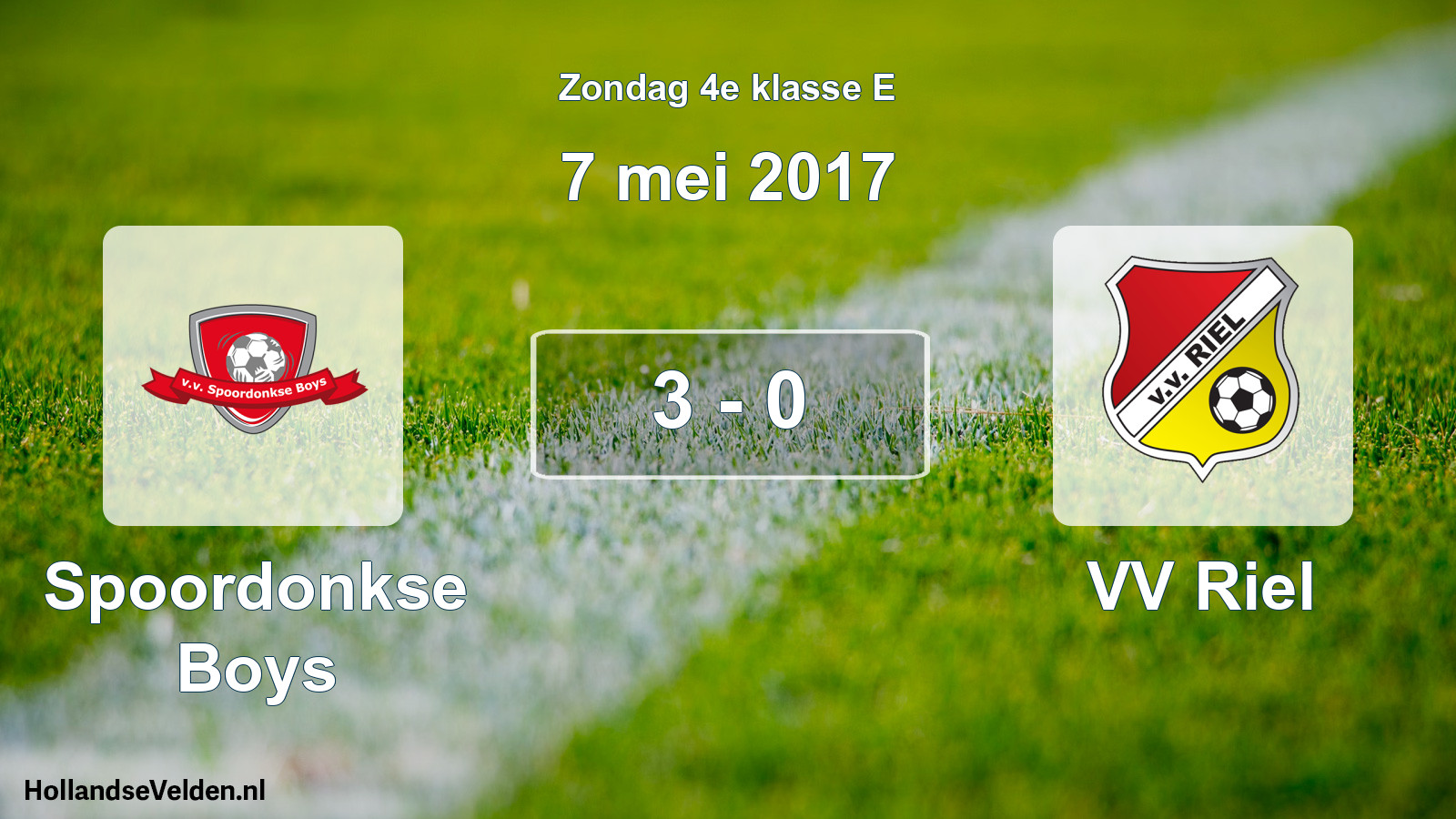 Total number of matches played: Spoordonkse Boys - VV Riel 3 - 0 (7 May 2017)