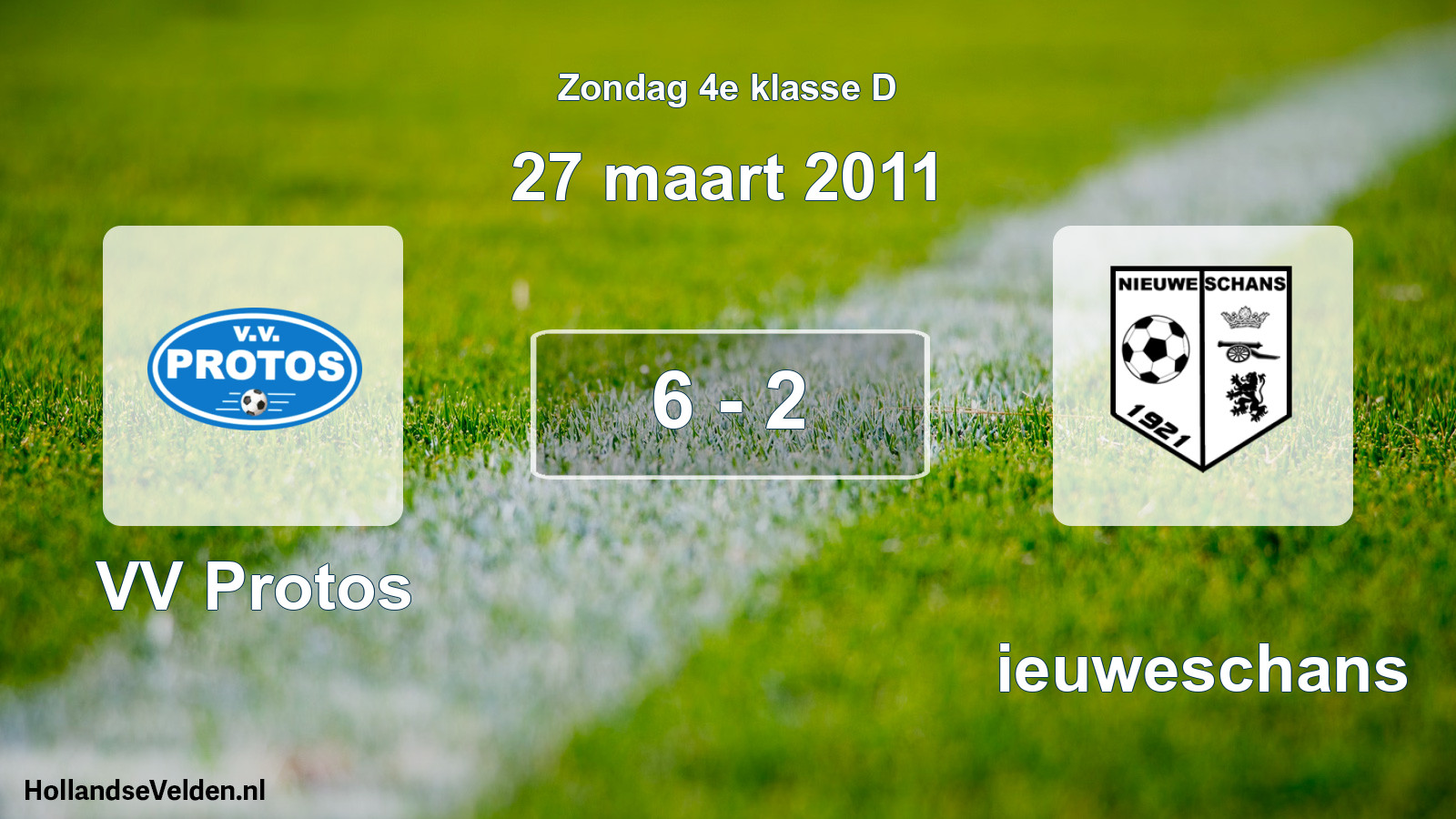 Total number of matches played: VV Protos - Nieuweschans 6 - 2 (27 March 2011)