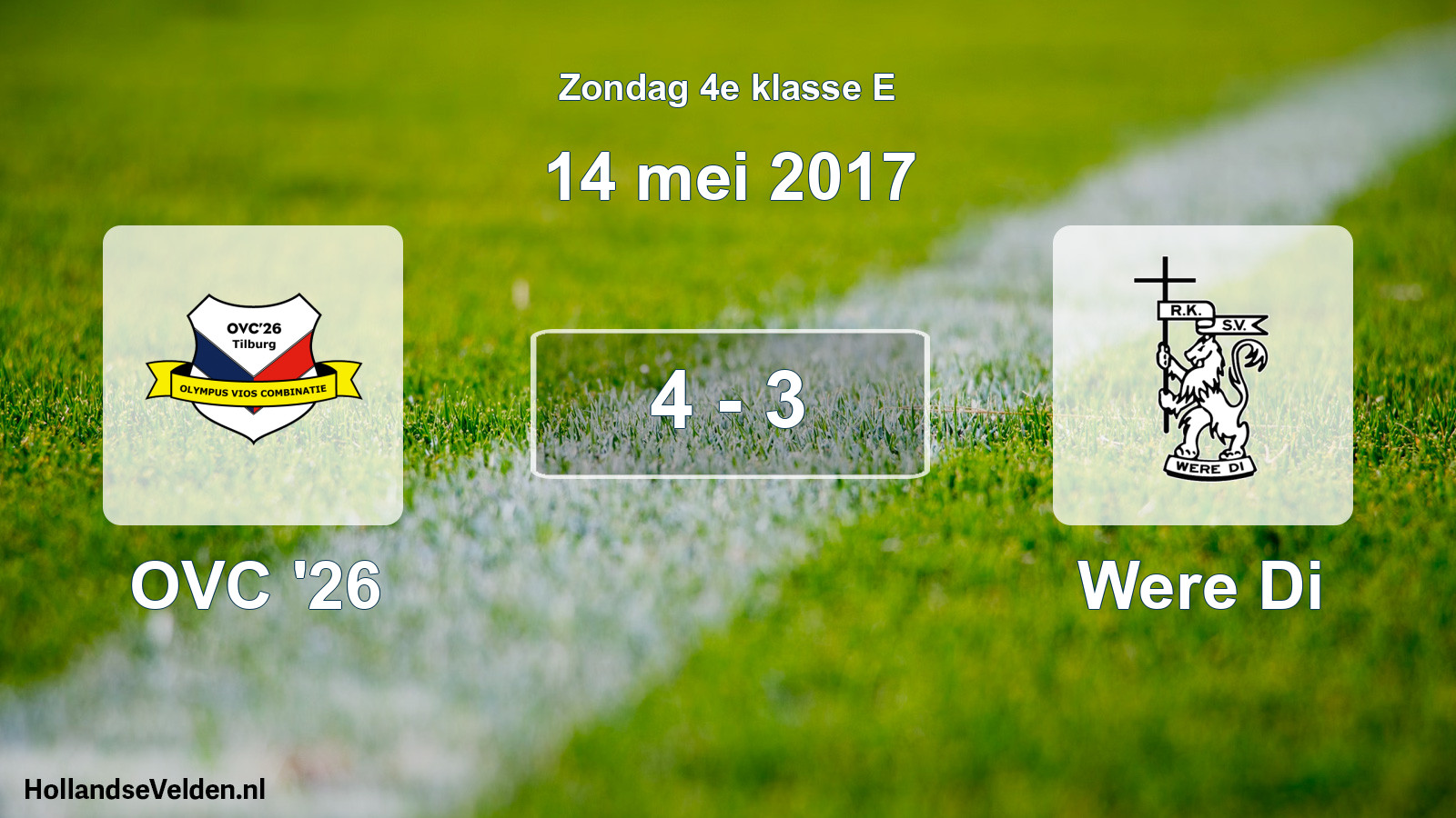 Total number of matches played: OVC '26 - Were Di 4 - 3 (14 May 2017)