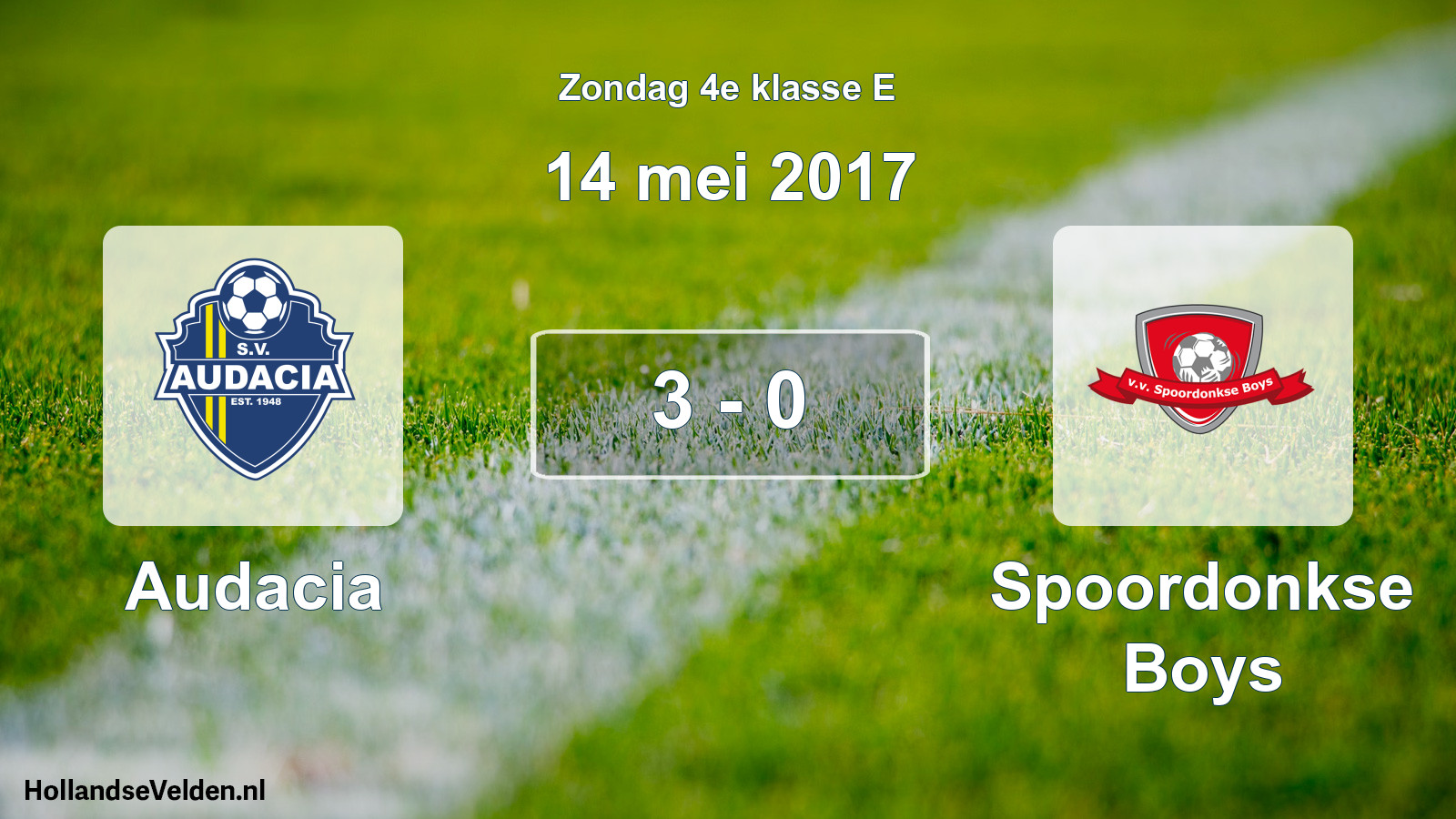 Total number of matches played: Audacia - Spoordonkse Boys 3 - 0 (14 May 2017)