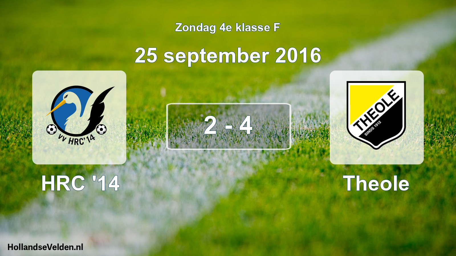 Total number of matches played: HRC '14 - Theole 2 - 4 (25 September 2016)