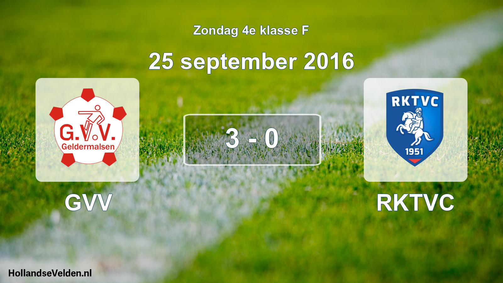 Total number of matches played: GVV - RKTVC 3 - 0 (25 September 2016)