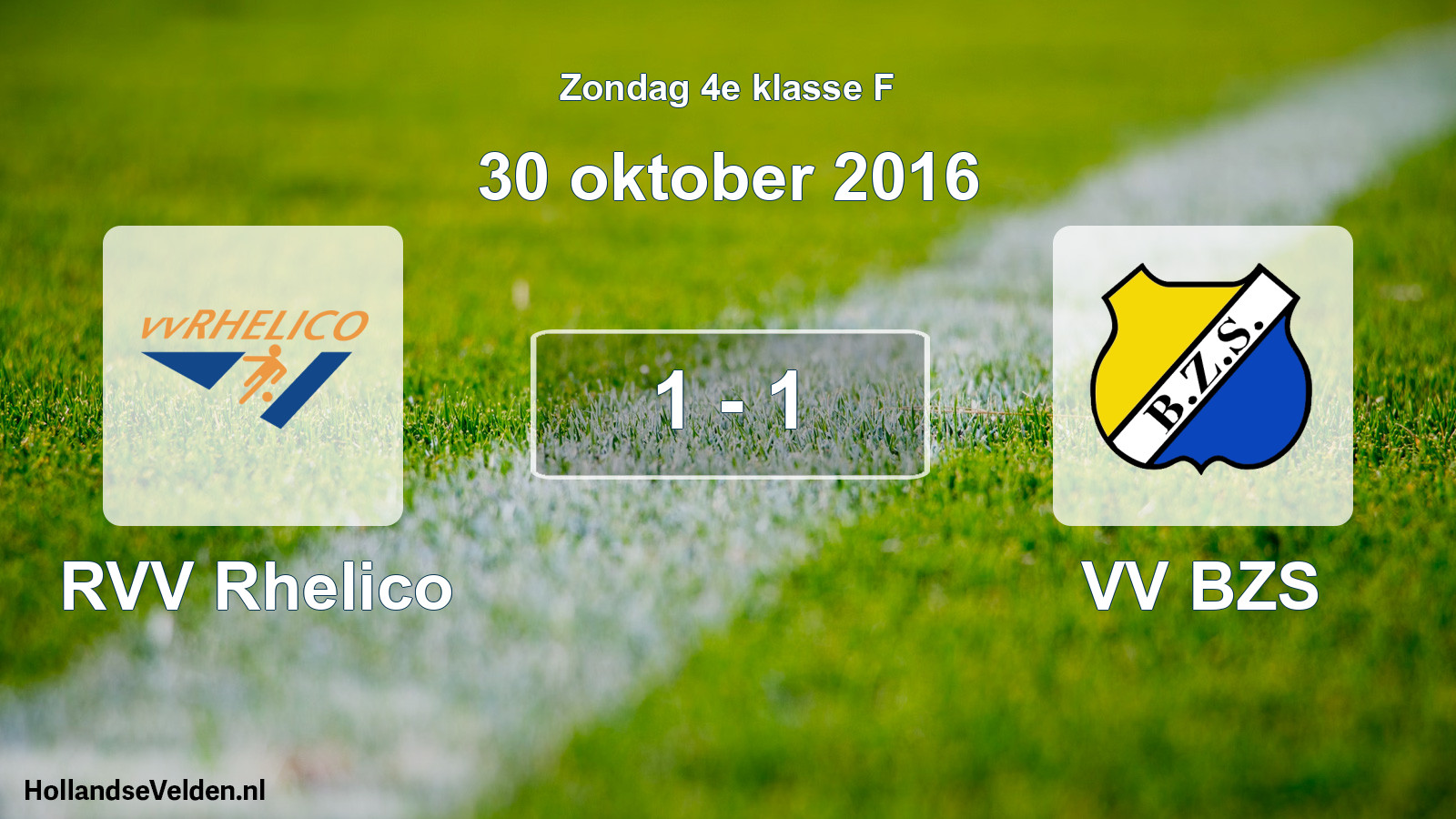 Total number of matches played: RVV Rhelico - VV BZS 1 - 1 (30 October 2016)