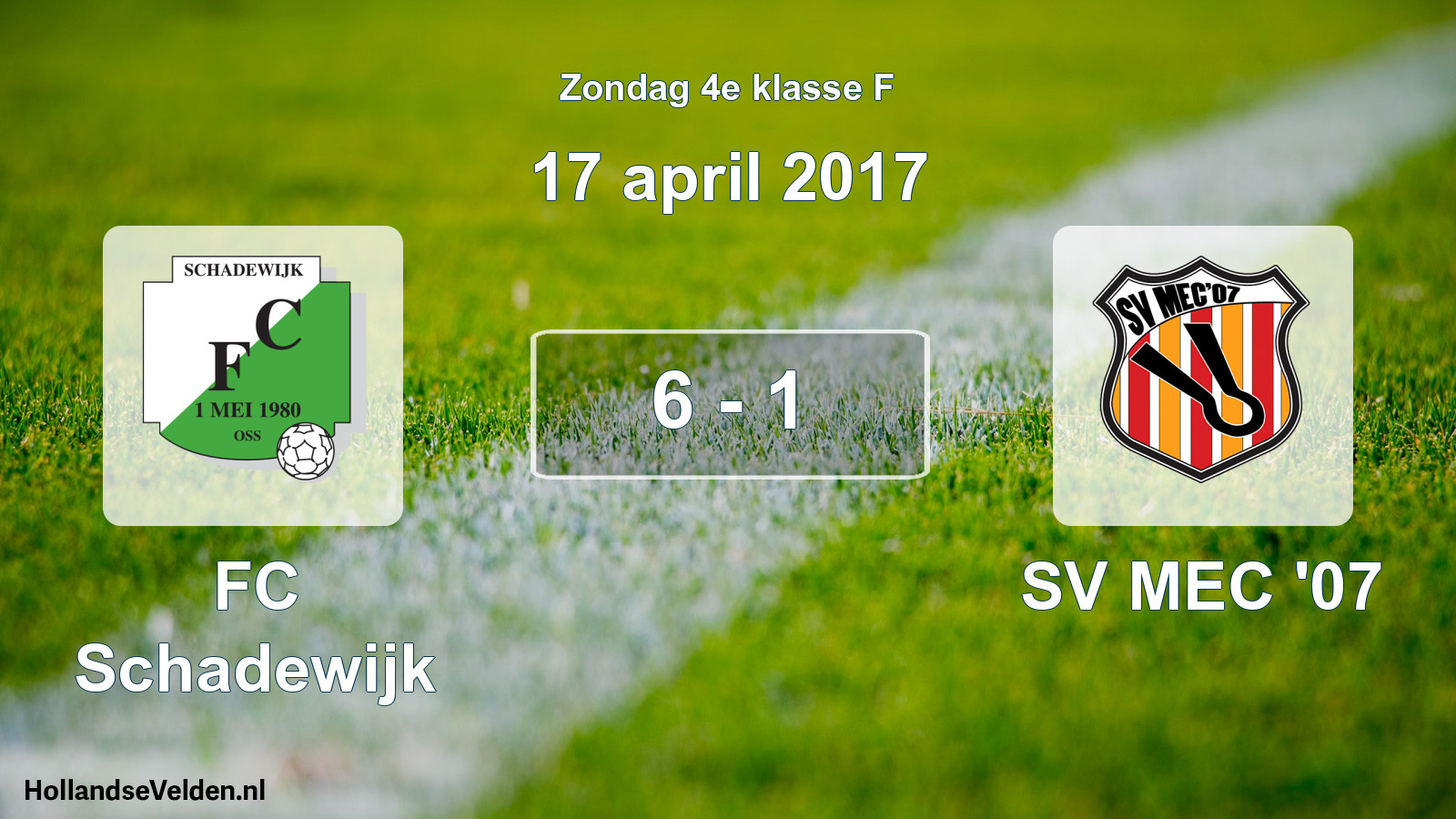 Total number of matches played: FC Schadewijk - SV MEC '07 6 - 1 (17 April 2017)