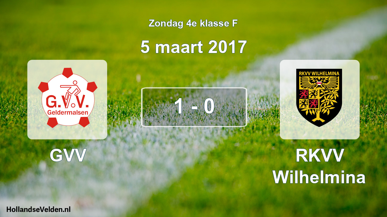 Total number of matches played: GVV - RKVV Wilhelmina 1 - 0 (5 March 2017)