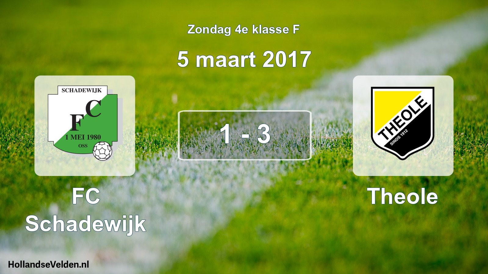 Total number of matches played: FC Schadewijk - Theole 1 - 3 (5 March 2017)