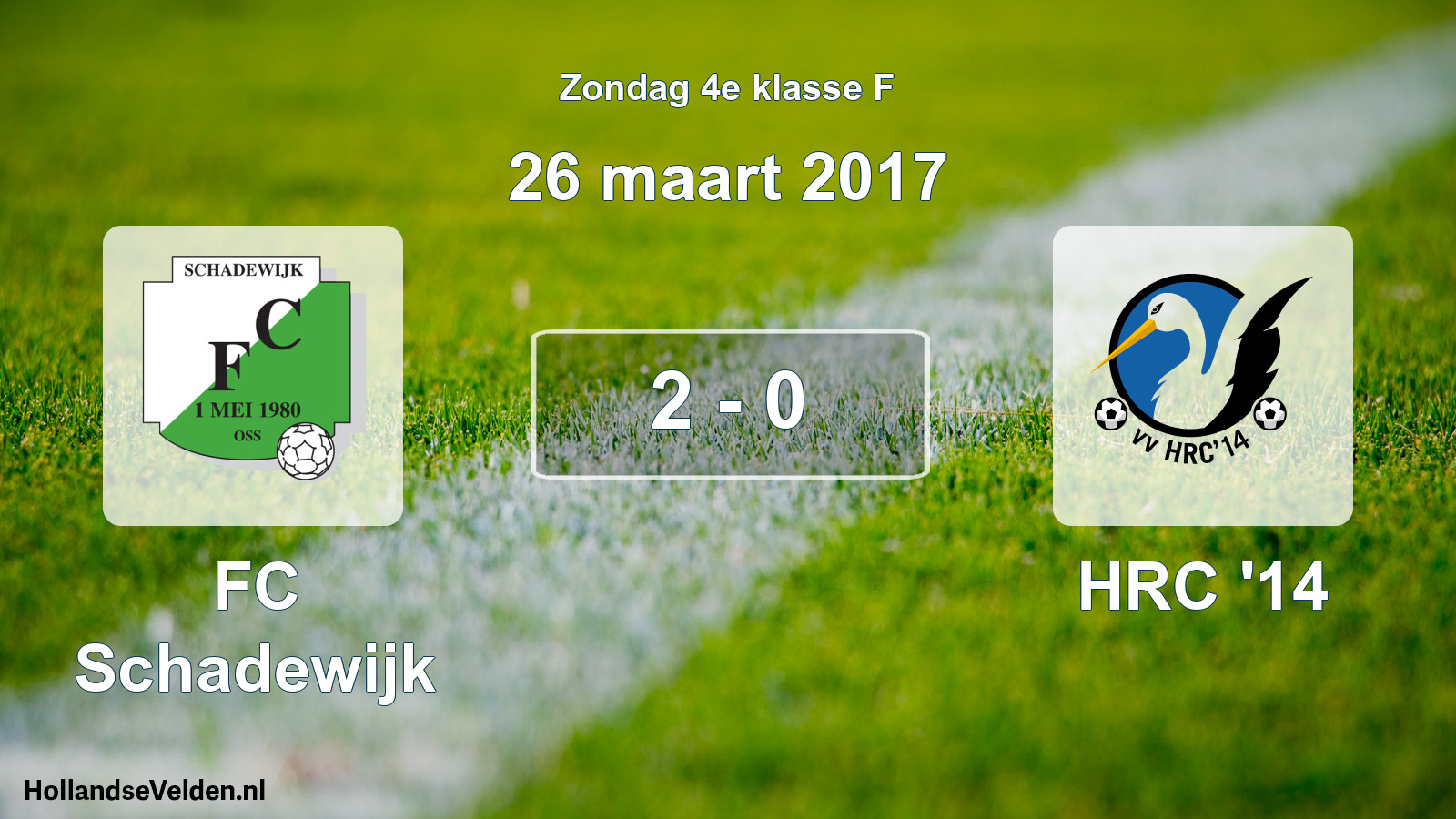 Total number of matches played: FC Schadewijk - HRC '14 2 - 0 (26 March 2017)