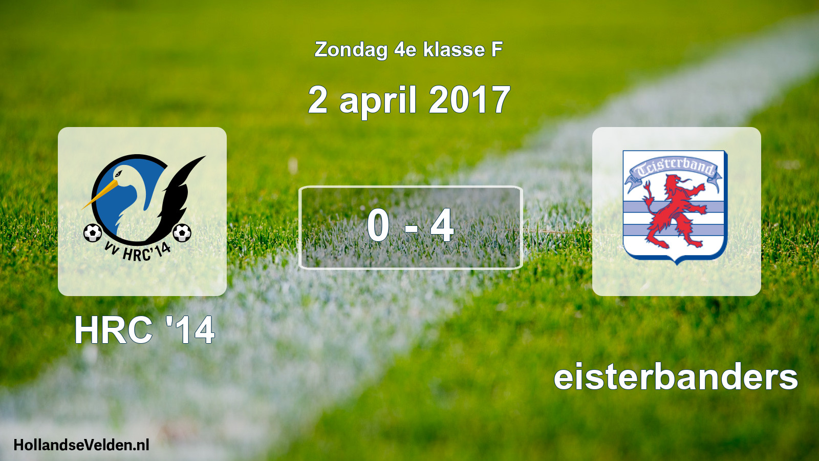 Total number of matches played: HRC '14 - Teisterbanders 0 - 4 (2 April 2017)