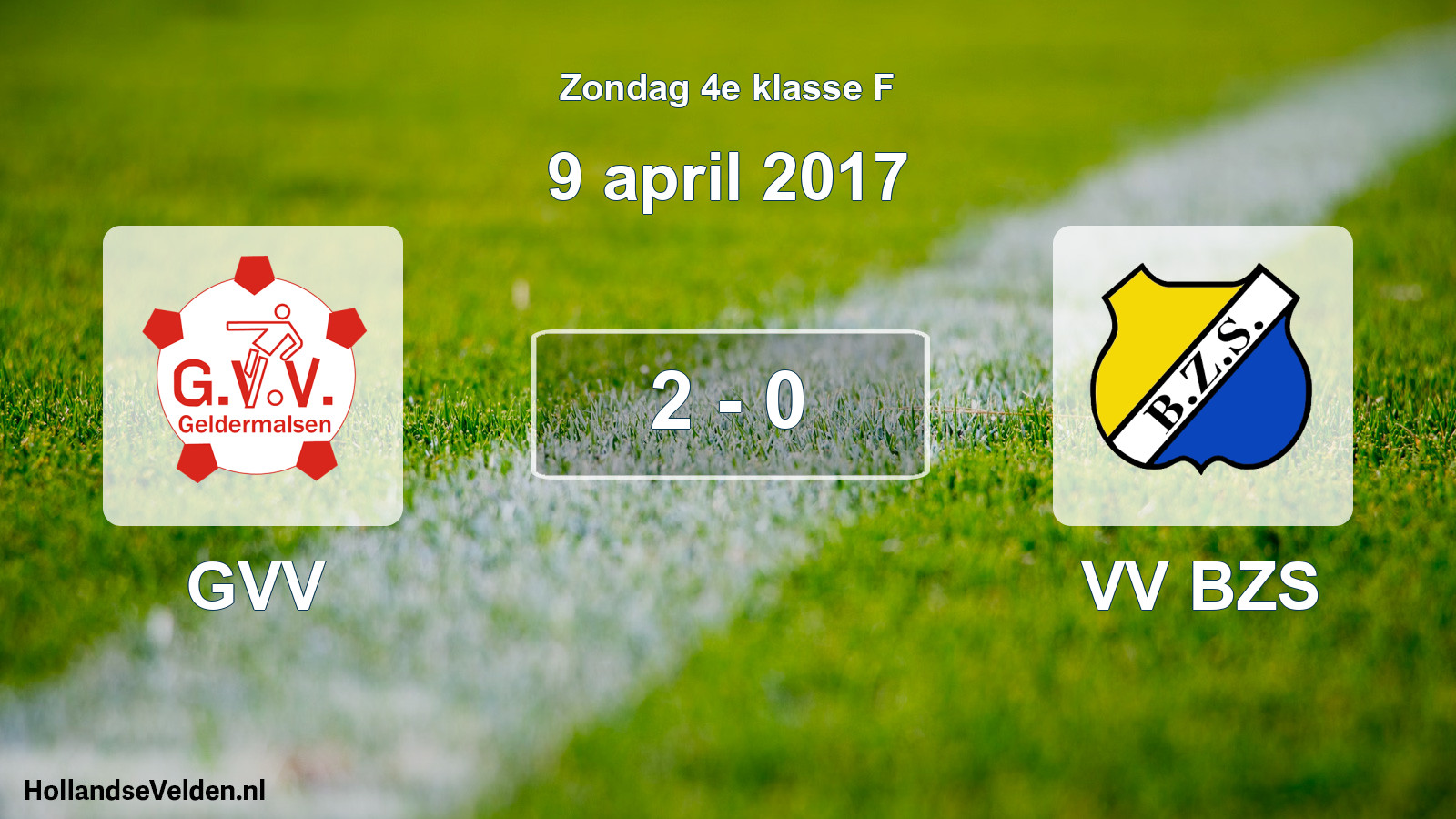Total number of matches played: GVV - VV BZS 2 - 0 (9 April 2017)
