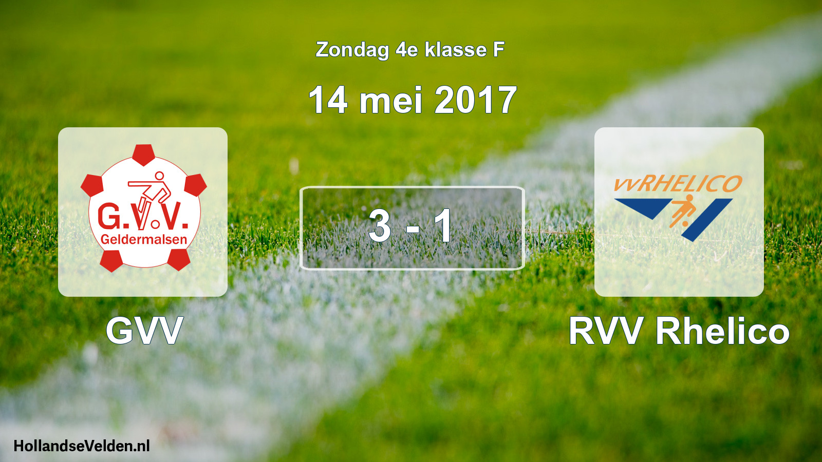Total number of matches played: GVV - RVV Rhelico 3 - 1 (14 May 2017)