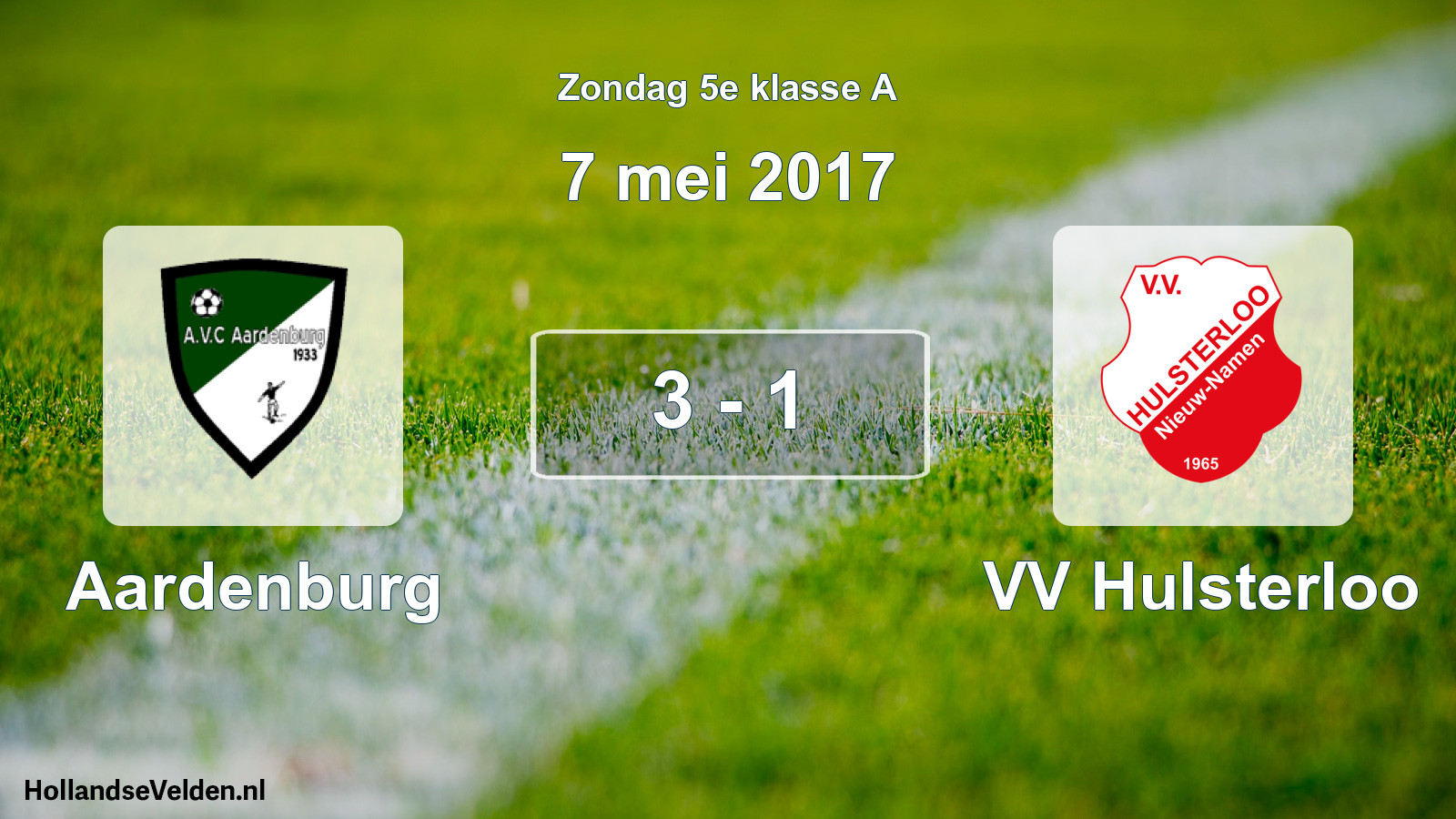 Total number of matches played: Aardenburg - VV Hulsterloo 3 - 1 (7 May 2017)