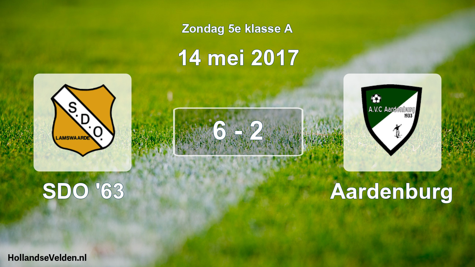 Total number of matches played: SDO '63 - Aardenburg 6 - 2 (14 May 2017)