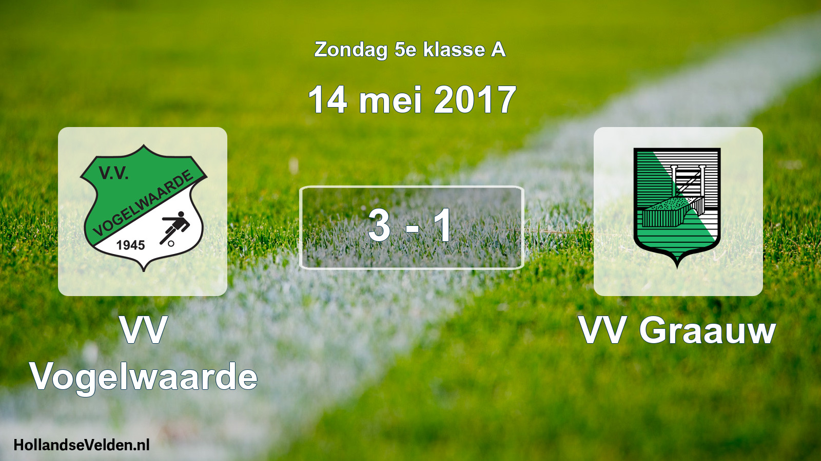 Total number of matches played: VV Vogelwaarde - VV Graauw 3 - 1 (14 May 2017)