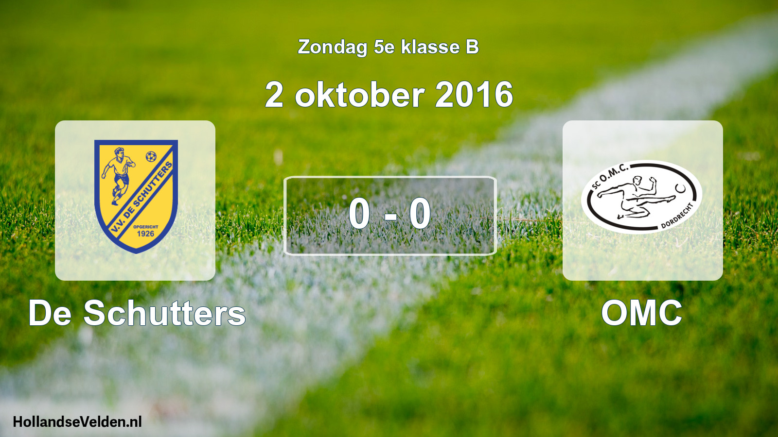 Total number of matches played: De Schutters - OMC 0 - 0 (2 October 2016)