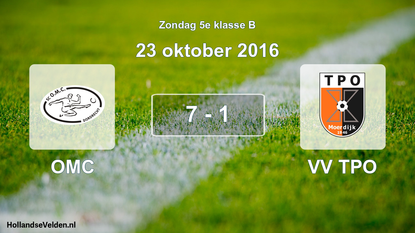 Total number of matches played: OMC - VV TPO 7 - 1 (23 October 2016)