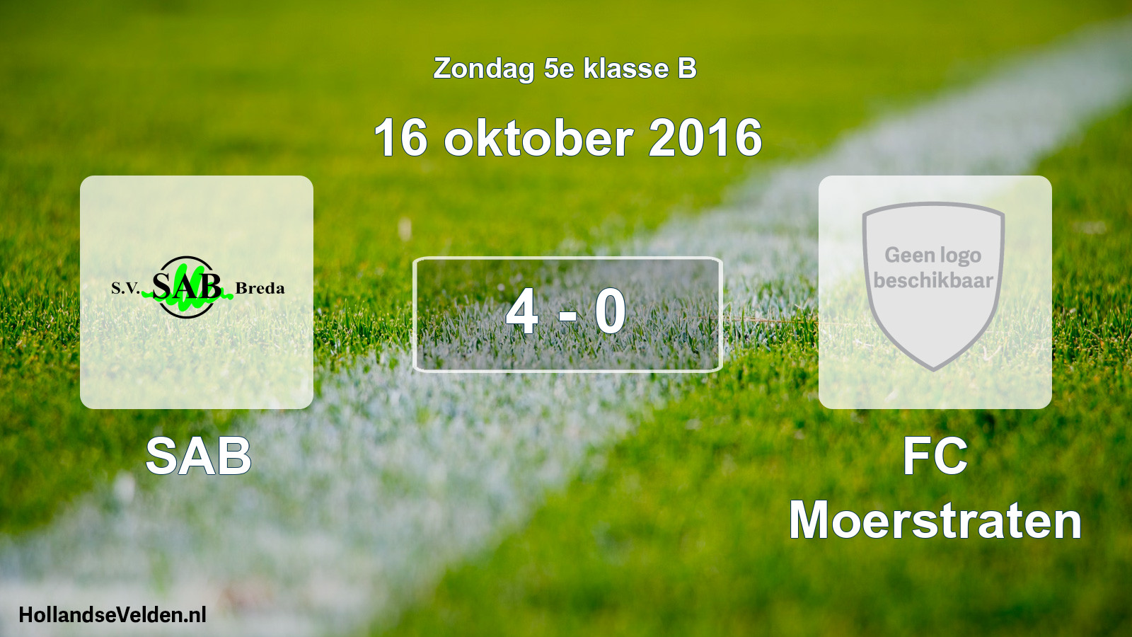Total number of matches played: SAB - FC Moerstraten 4 - 0 (16 October 2016)