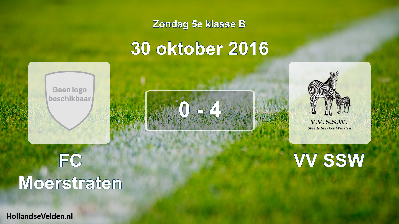 Total number of matches played: FC Moerstraten - VV SSW 0 - 4 (30 October 2016)