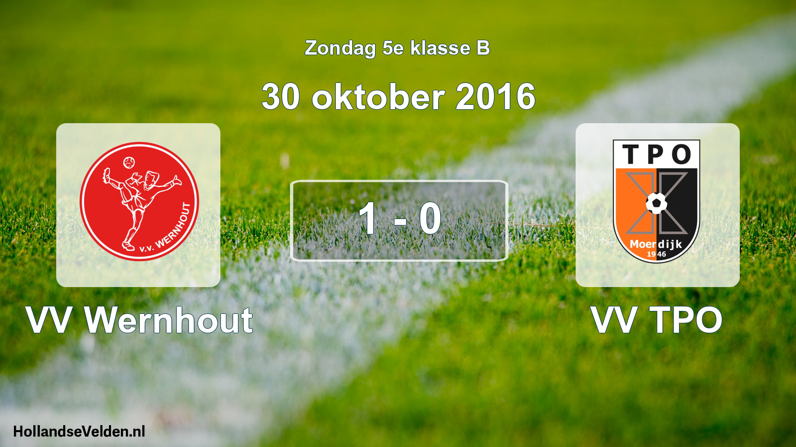 Total number of matches played: VV Wernhout - VV TPO 1 - 0 (30 October 2016)