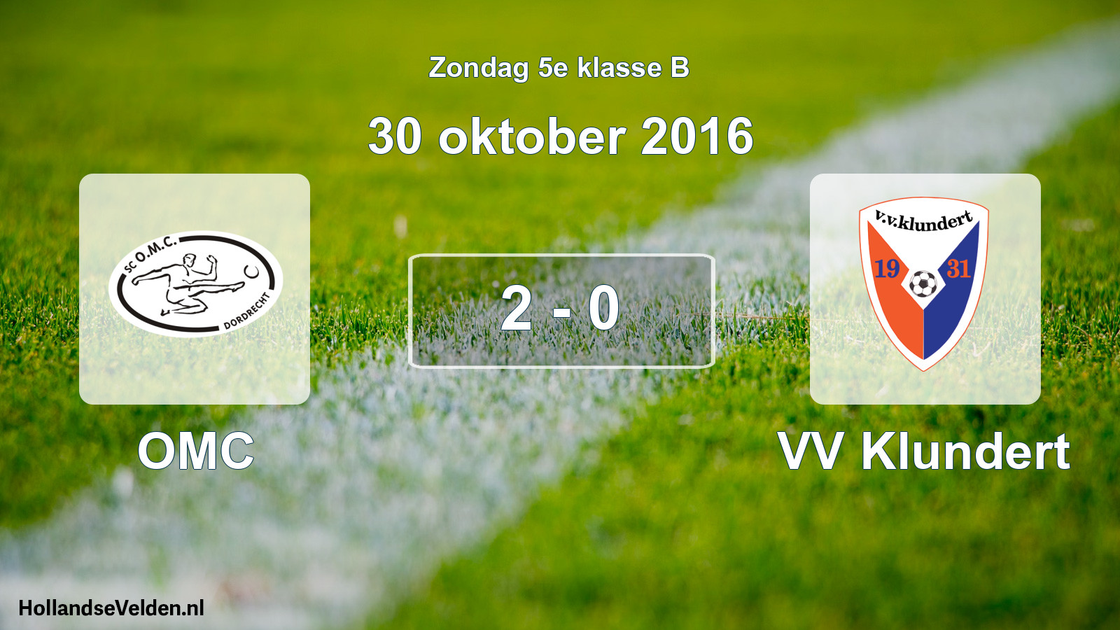 Total number of matches played: OMC - VV Klundert 2 - 0 (30 October 2016)