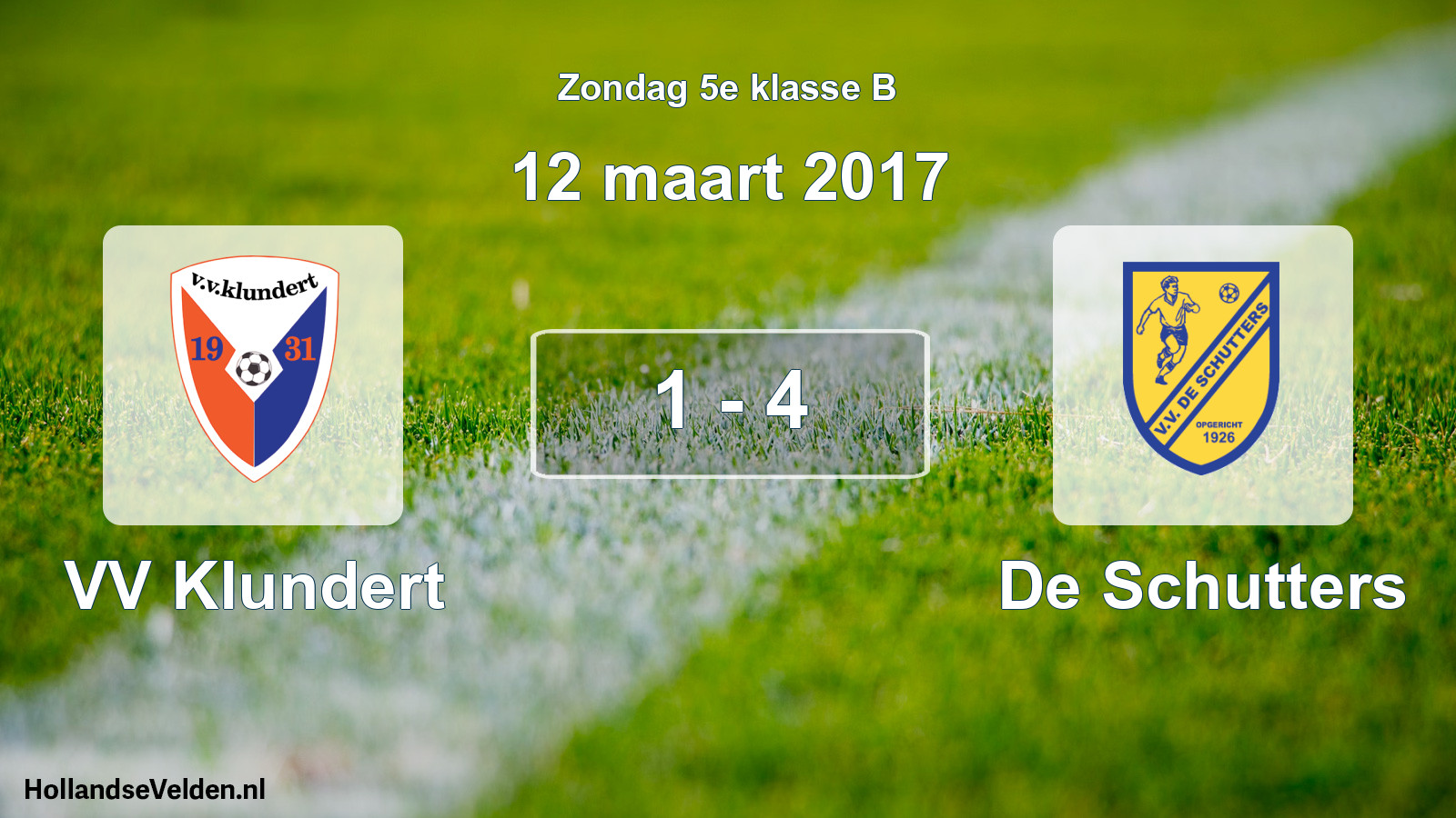 Total number of matches played: VV Klundert - De Schutters 1 - 4 (12 March 2017)