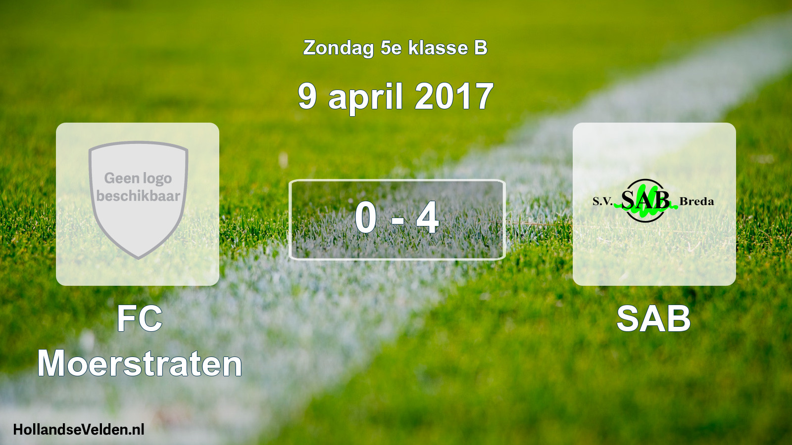 Total number of matches played: FC Moerstraten - SAB 0 - 4 (9 April 2017)