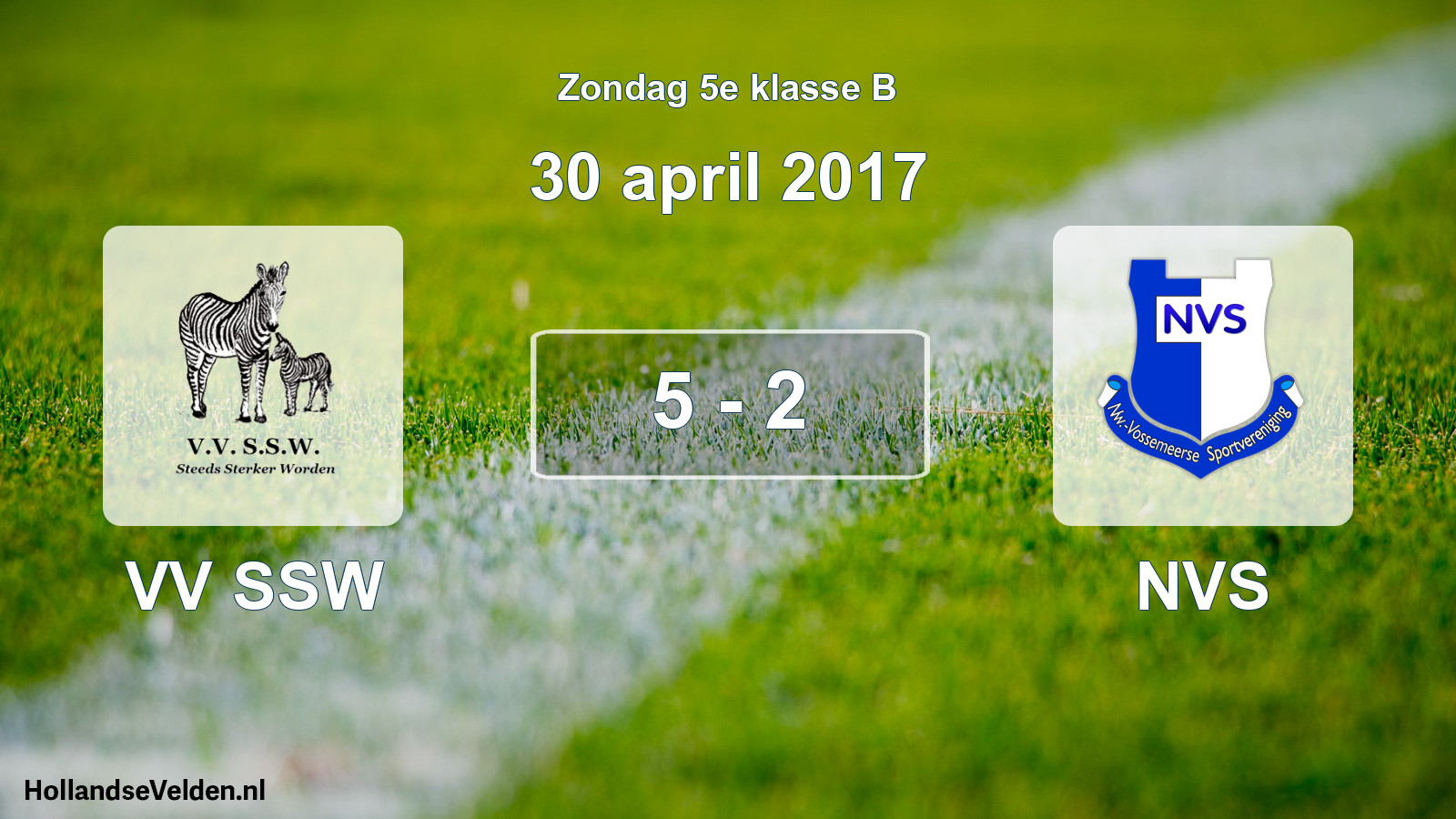 Total number of matches played: VV SSW - NVS 5 - 2 (30 April 2017)