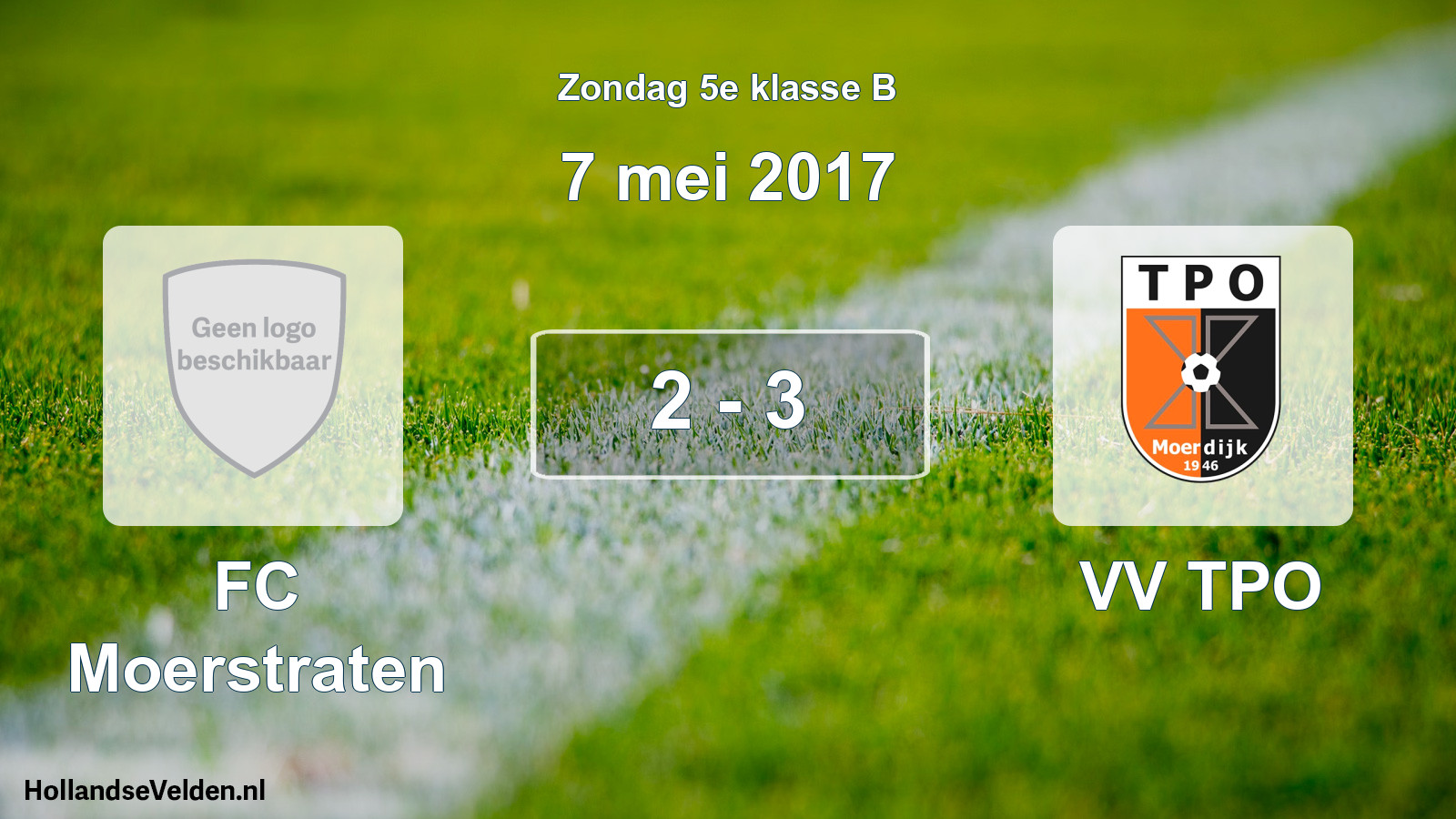 Total number of matches played: FC Moerstraten - VV TPO 2 - 3 (7 May 2017)