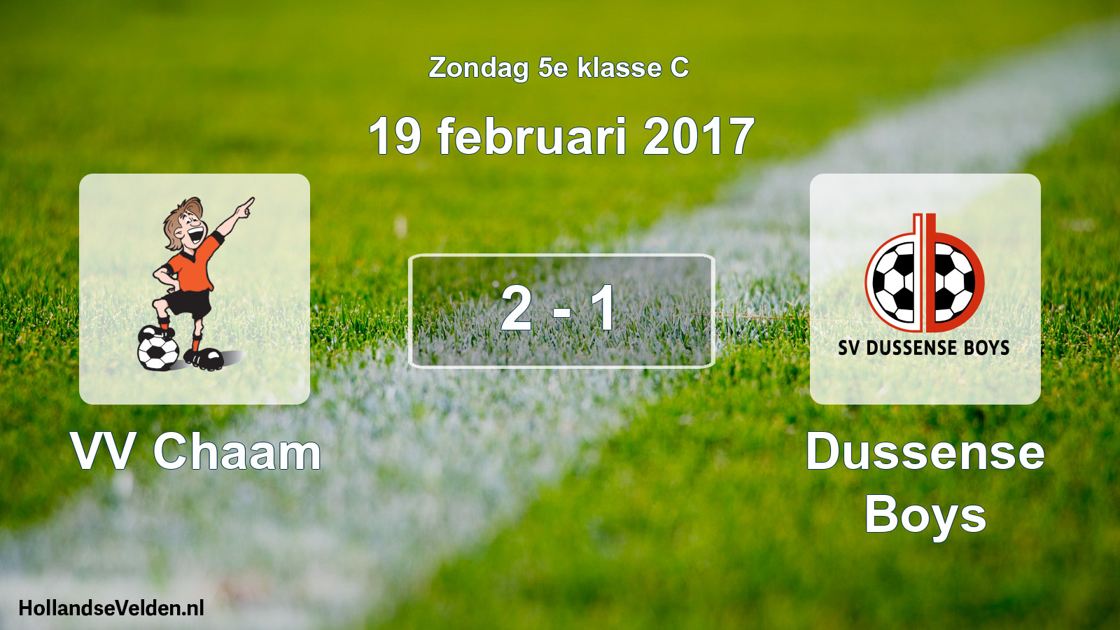 Total number of matches played: VV Chaam - Dussense Boys 2 - 1 (19 February 2017)