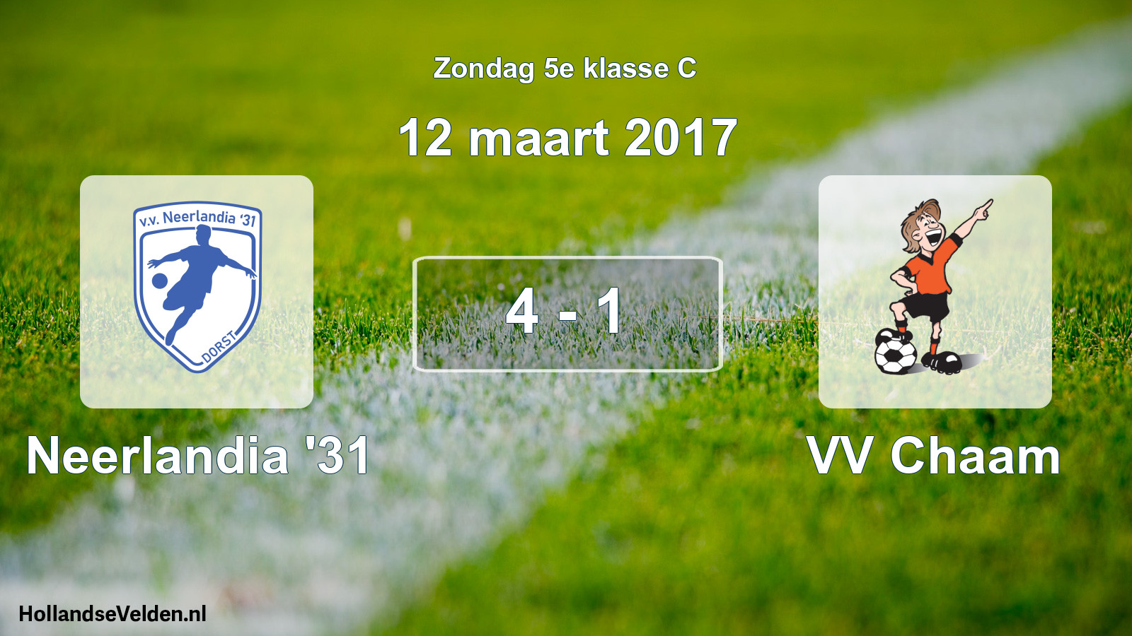Total number of matches played: Neerlandia '31 - VV Chaam 4 - 1 (12 March 2017)