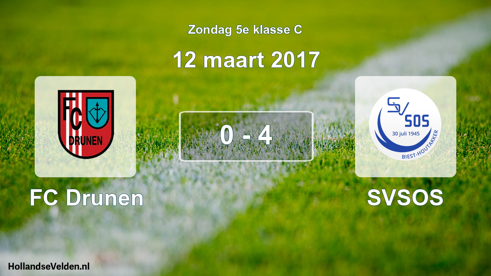 Total number of matches played: FC Drunen - SVSOS 0 - 4 (12 March 2017)