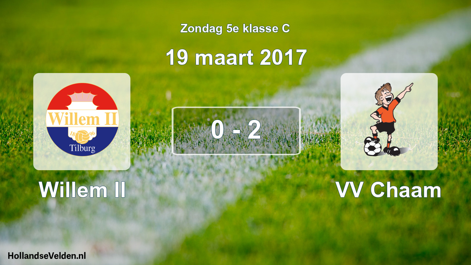 Total number of matches played: Willem II - VV Chaam 0 - 2 (19 March 2017)