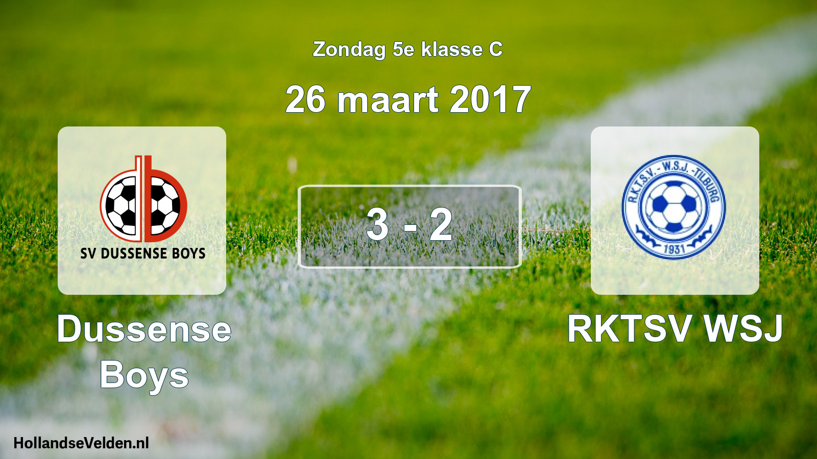 Total number of matches played: Dussense Boys - RKTSV WSJ 3 - 2 (26 March 2017)