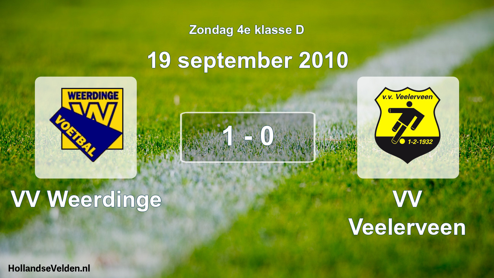 Total number of matches played: VV Weerdinge - VV Veelerveen 1 - 0 (19 September 2010)