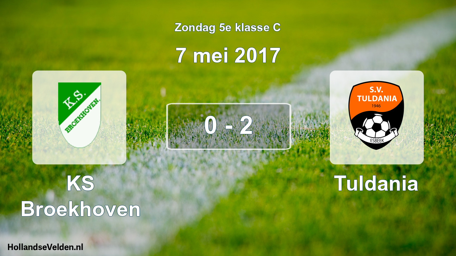 Total number of matches played: KS Broekhoven - Tuldania 0 - 2 (7 May 2017)