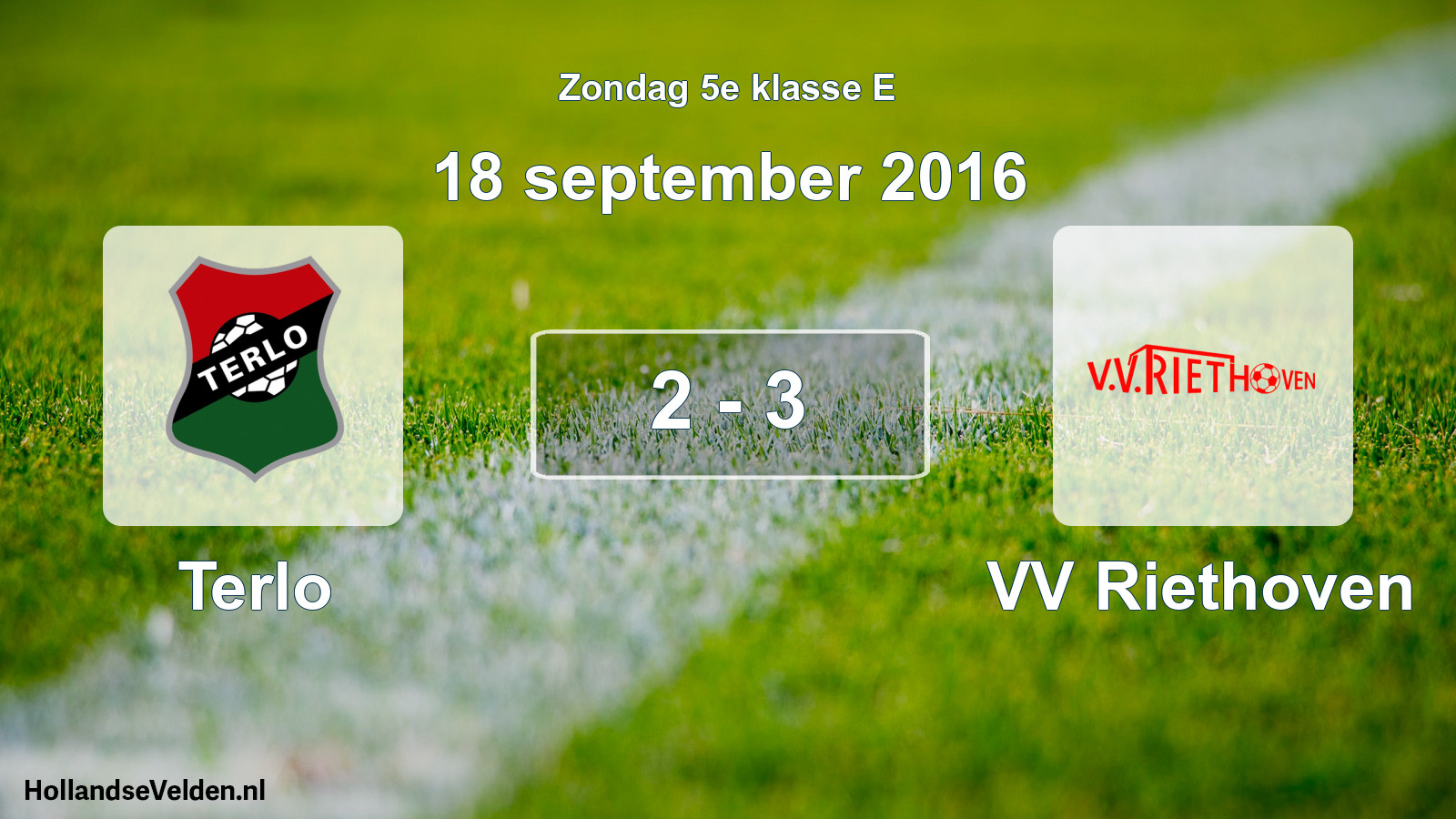 Total number of matches played: Terlo - VV Riethoven 2 - 3 (18 September 2016)