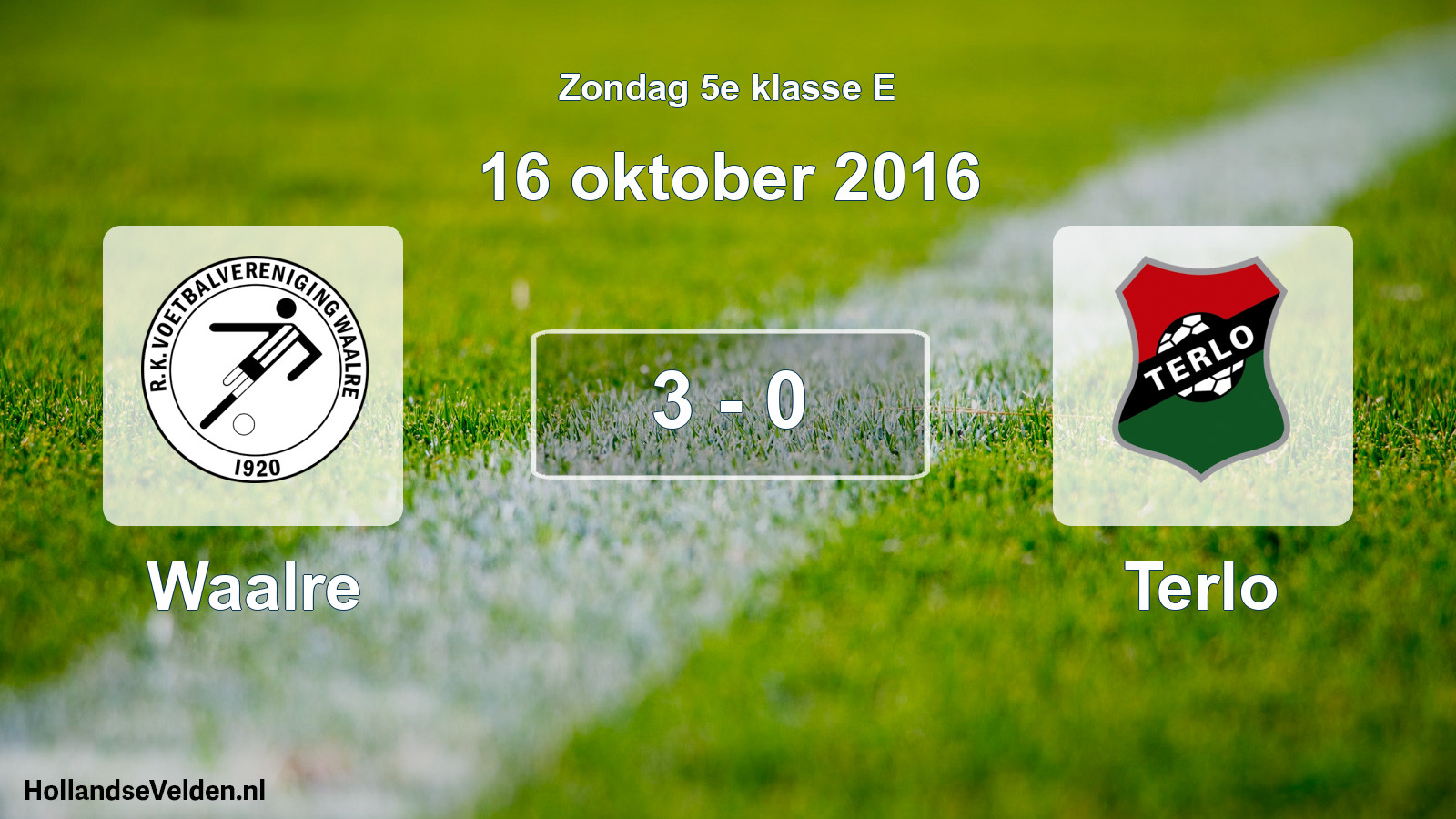 Total number of matches played: Waalre - Terlo 3 - 0 (16 October 2016)